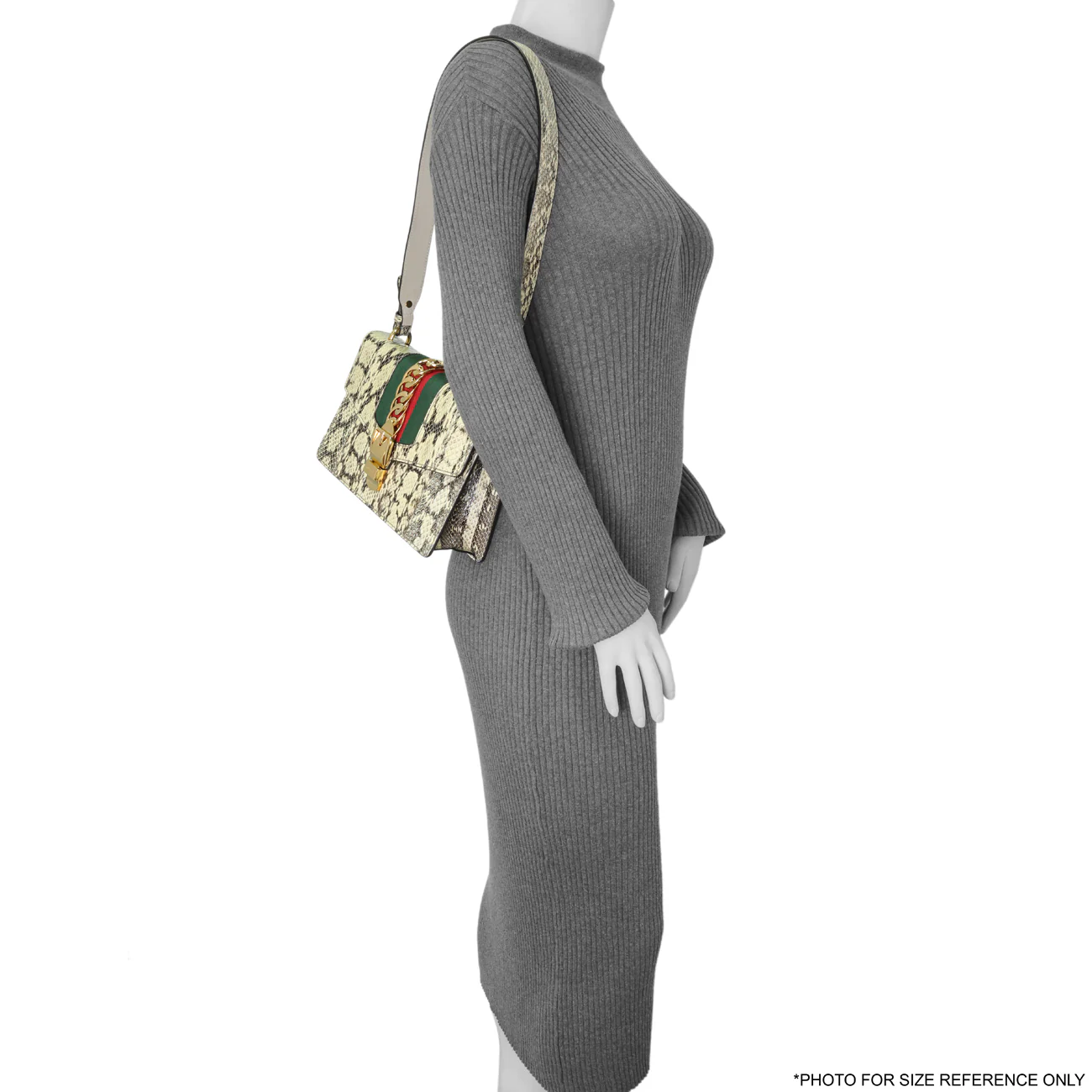 Gucci Snakeskin Small Sylvie Shoulder Bag - Image 11