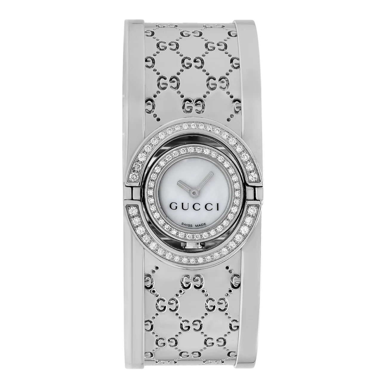 Gucci Stainless Steel Diamond Twirl 112 Quartz Watch