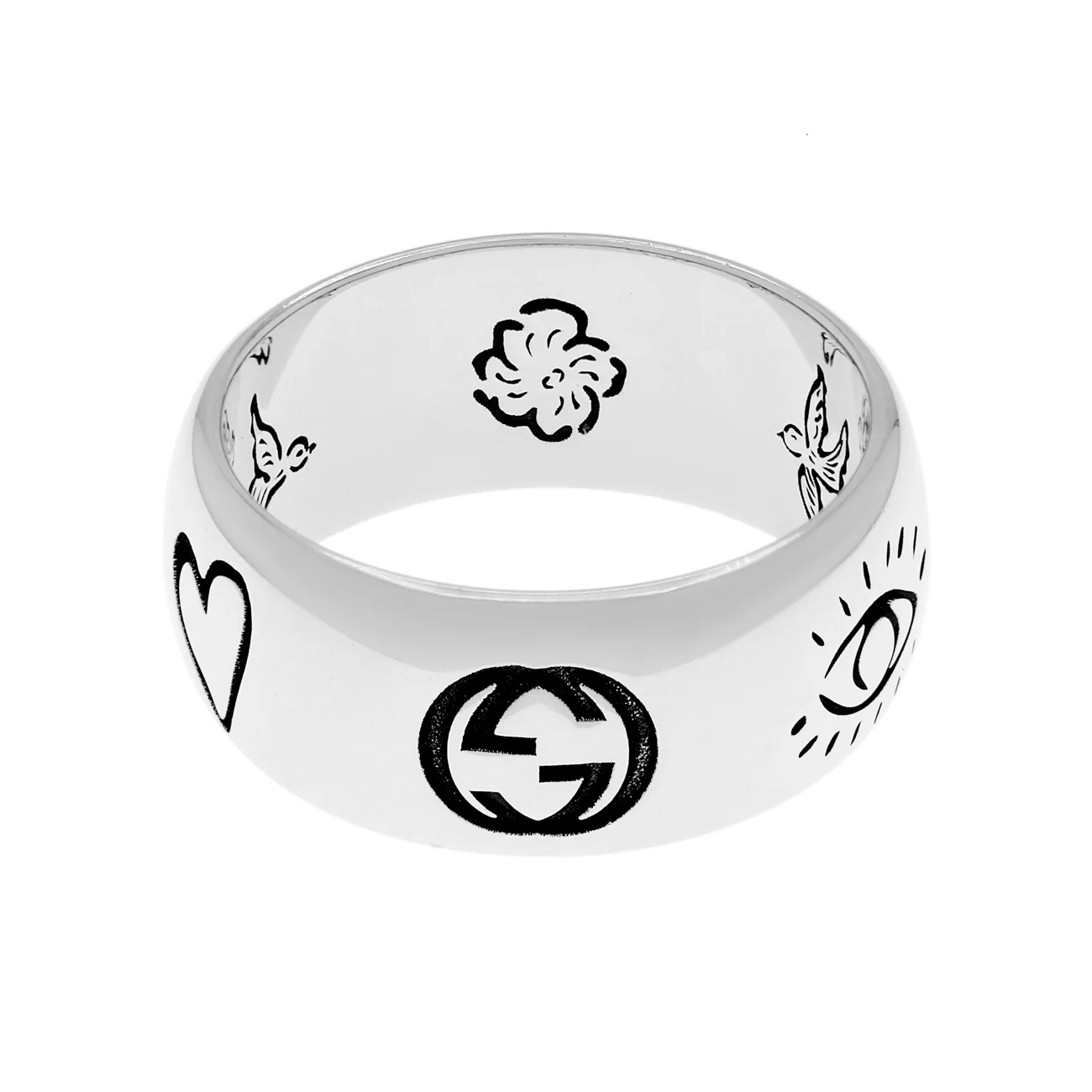 Gucci Sterling Silver Blind For Love Ring - Image 2