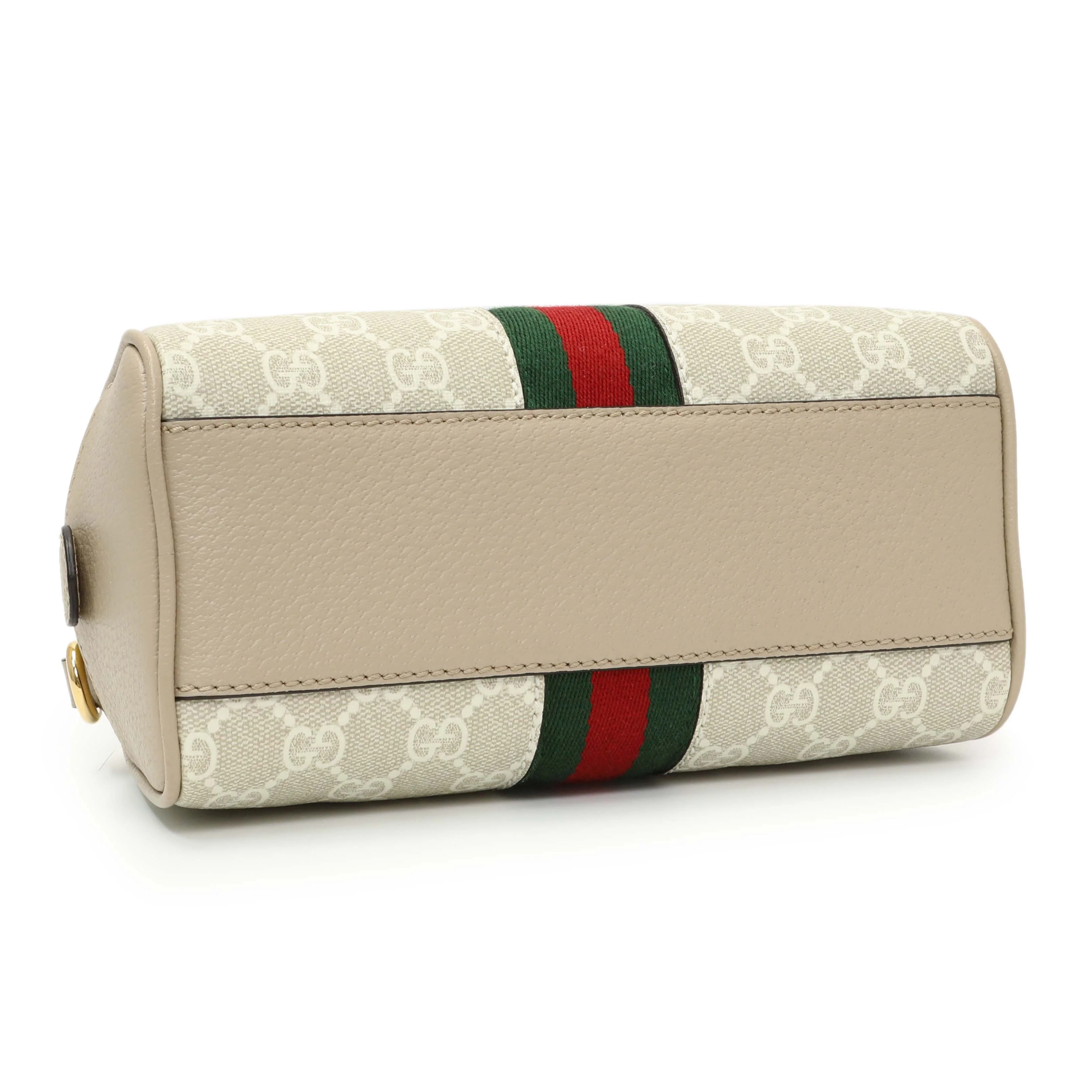 Gucci Supreme Monogram Dollar Calfskin Web Mini Ophidia Top Handle Bowler Bag - Image 3