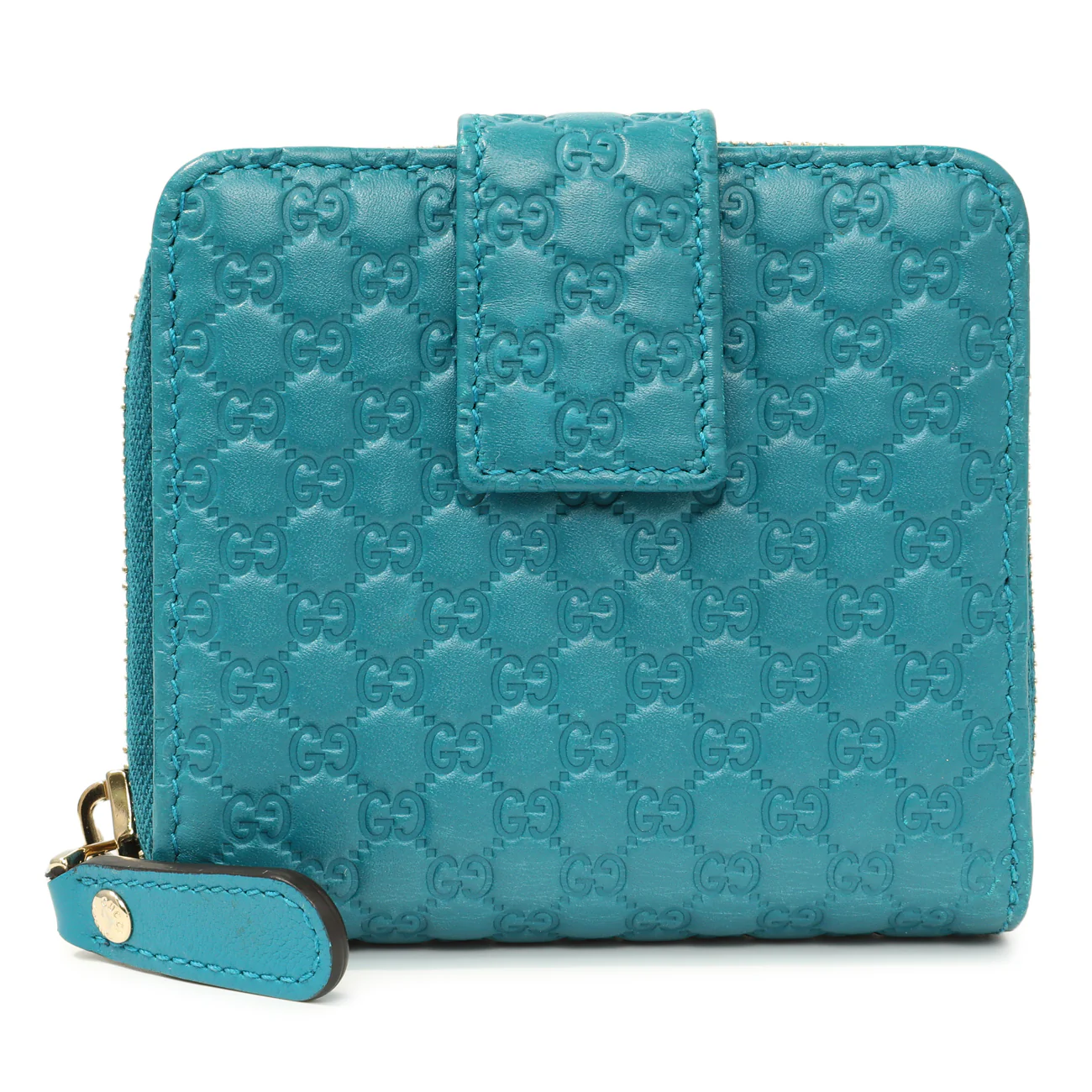 Gucci Teal Microguccissima Compact Wallet - Image 2