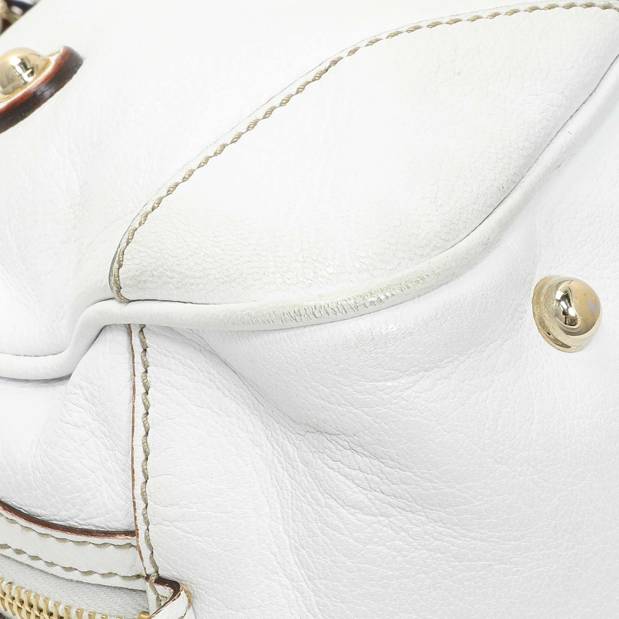 Gucci White Calfskin Capri Small Bowler - Image 6