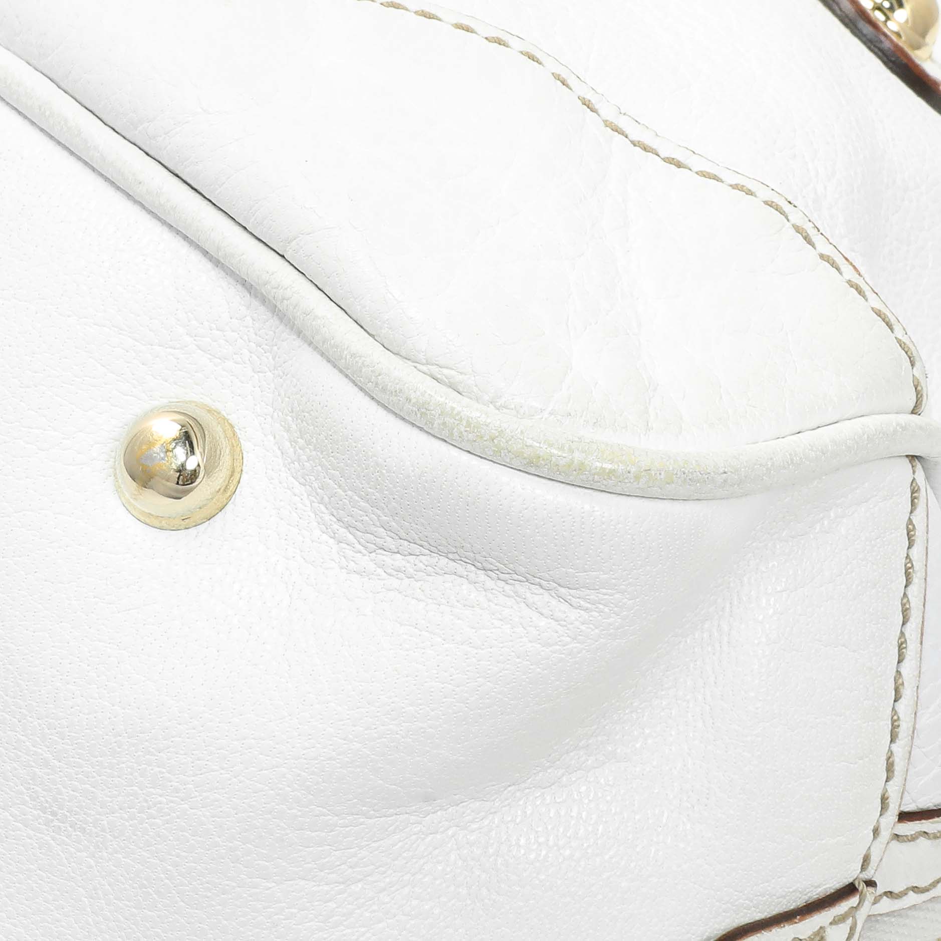 Gucci White Calfskin Capri Small Bowler - Image 7