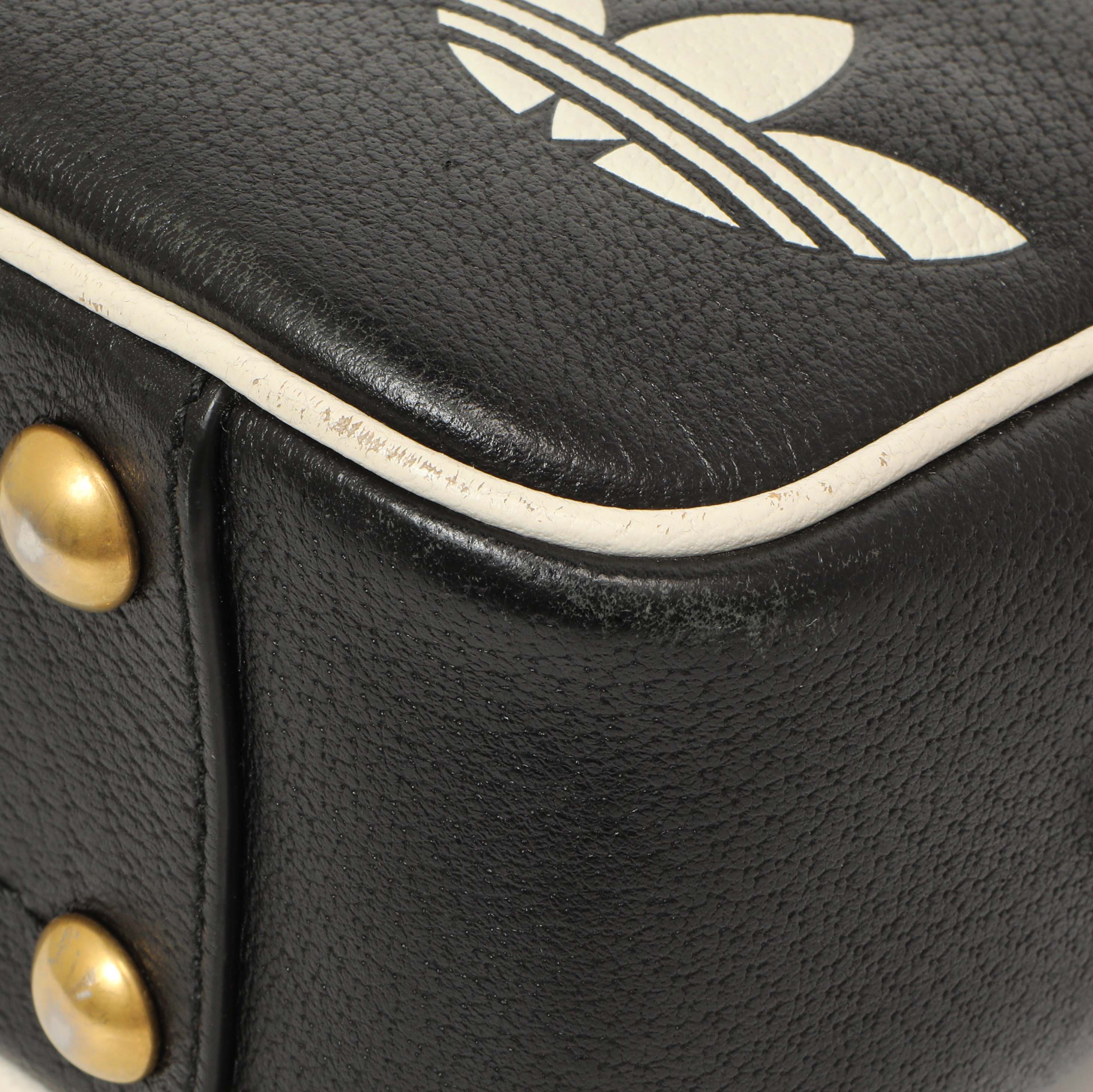 Gucci X Adidas Textured Dollar Calfskin Web Trefoil Logo Small Messenger Bag - Image 5