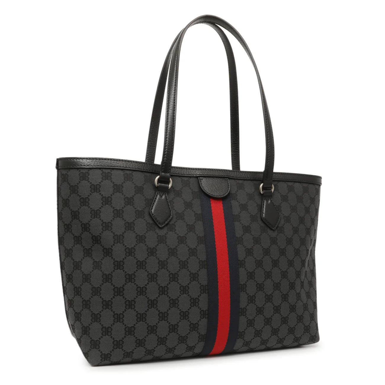 Gucci X Balenciaga BB Monogram Web Graffiti Medium Ophidia Shopping Tote - Image 2