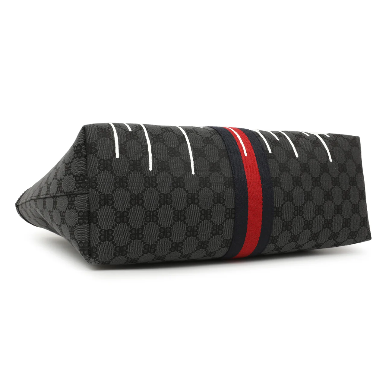 Gucci X Balenciaga BB Monogram Web Graffiti Medium Ophidia Shopping Tote - Image 3
