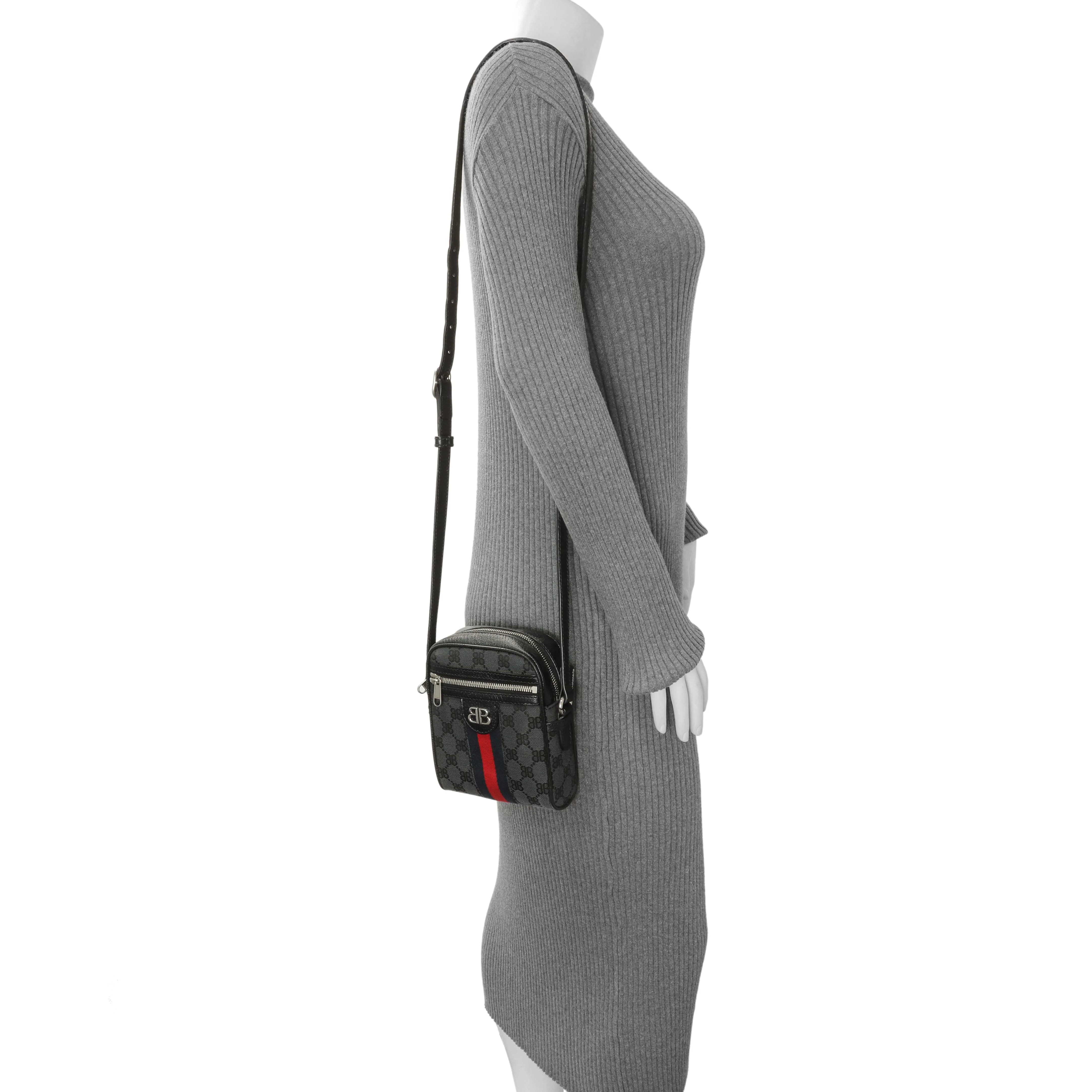 Gucci X Balenciaga BB Monogram Web Mini Ophidia Messenger - Image 8