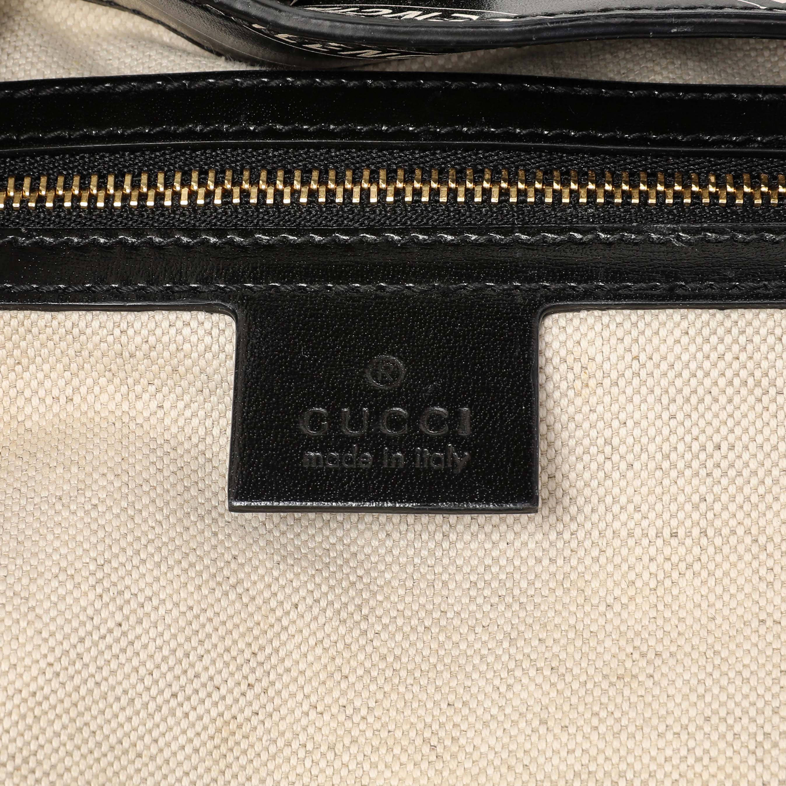 Gucci X Balenciaga Black Calfskin Logo Print Medium Jackie 1961 Hobo - Image 10