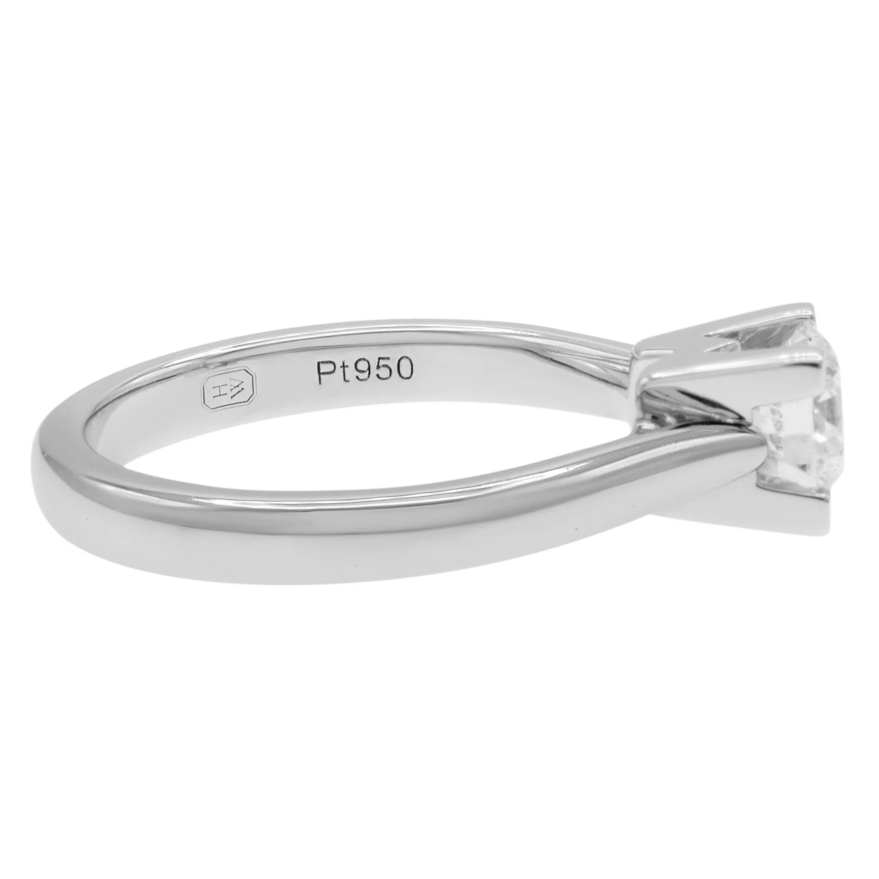 Harry Winston Platinum HW Logo Diamond Engagement Ring - Image 3
