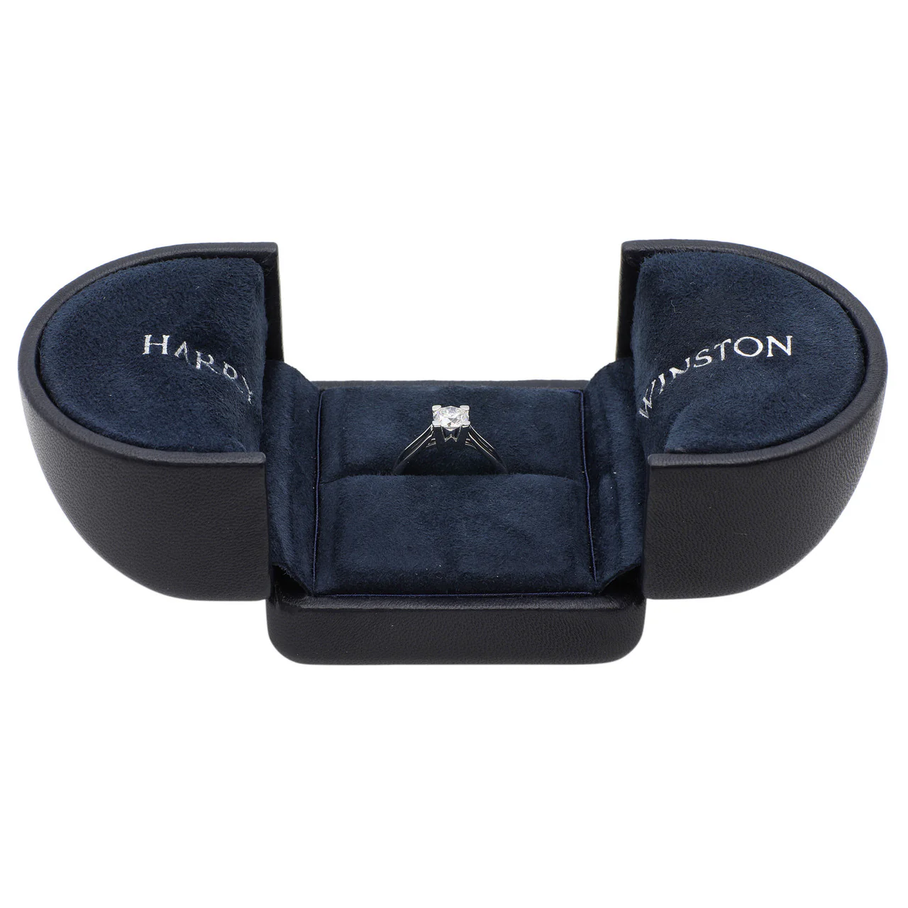 Harry Winston Platinum HW Logo Diamond Engagement Ring - Image 5