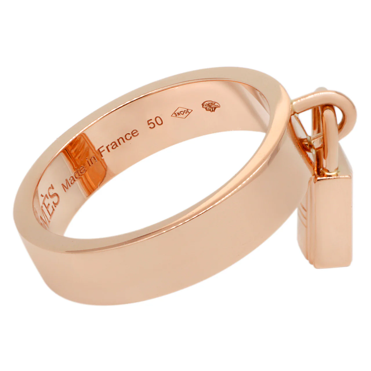 Hermes 18K Rose Gold Medium Clochette Ring - Image 3