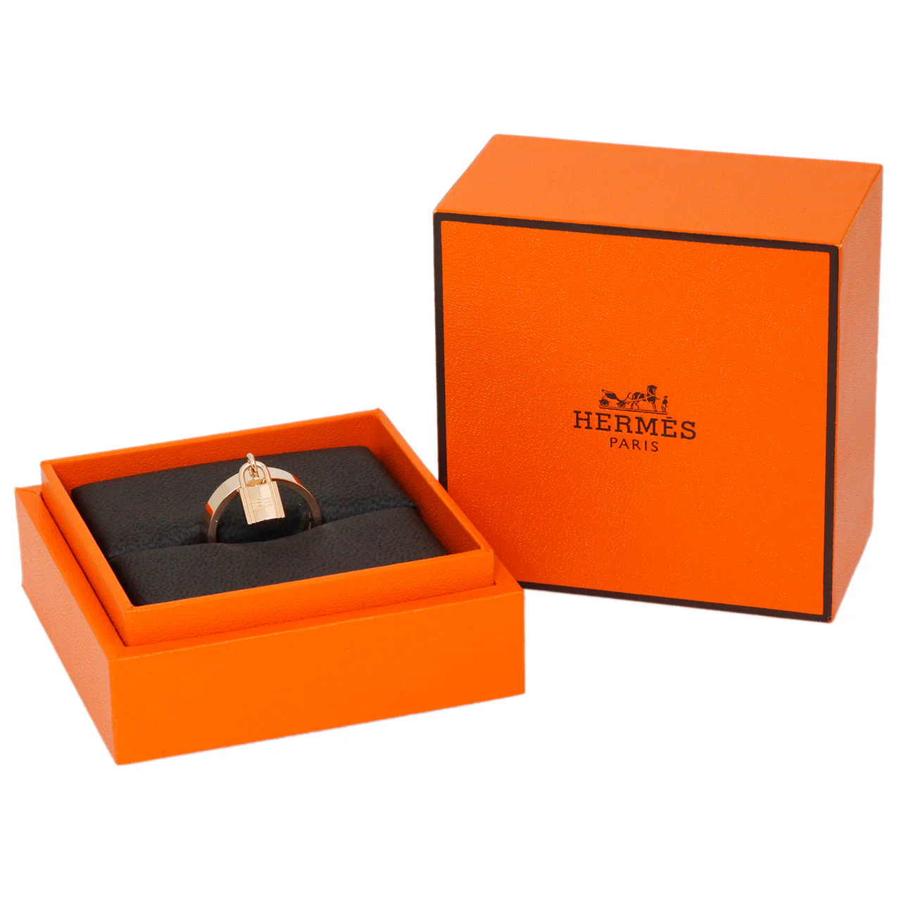 Hermes 18K Rose Gold Medium Clochette Ring - Image 6