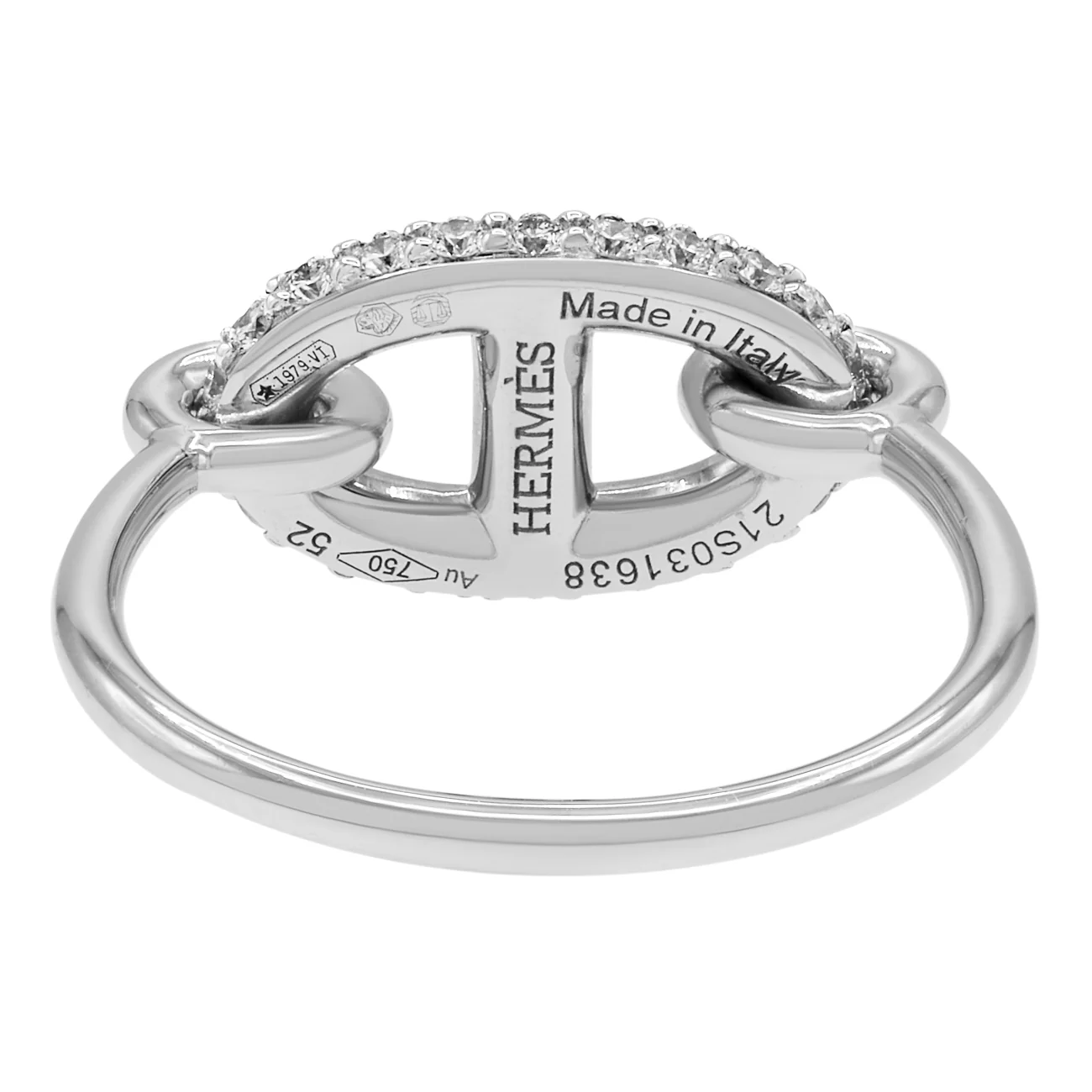 Hermes 18K White Gold Diamond Farandole Ring - Image 2