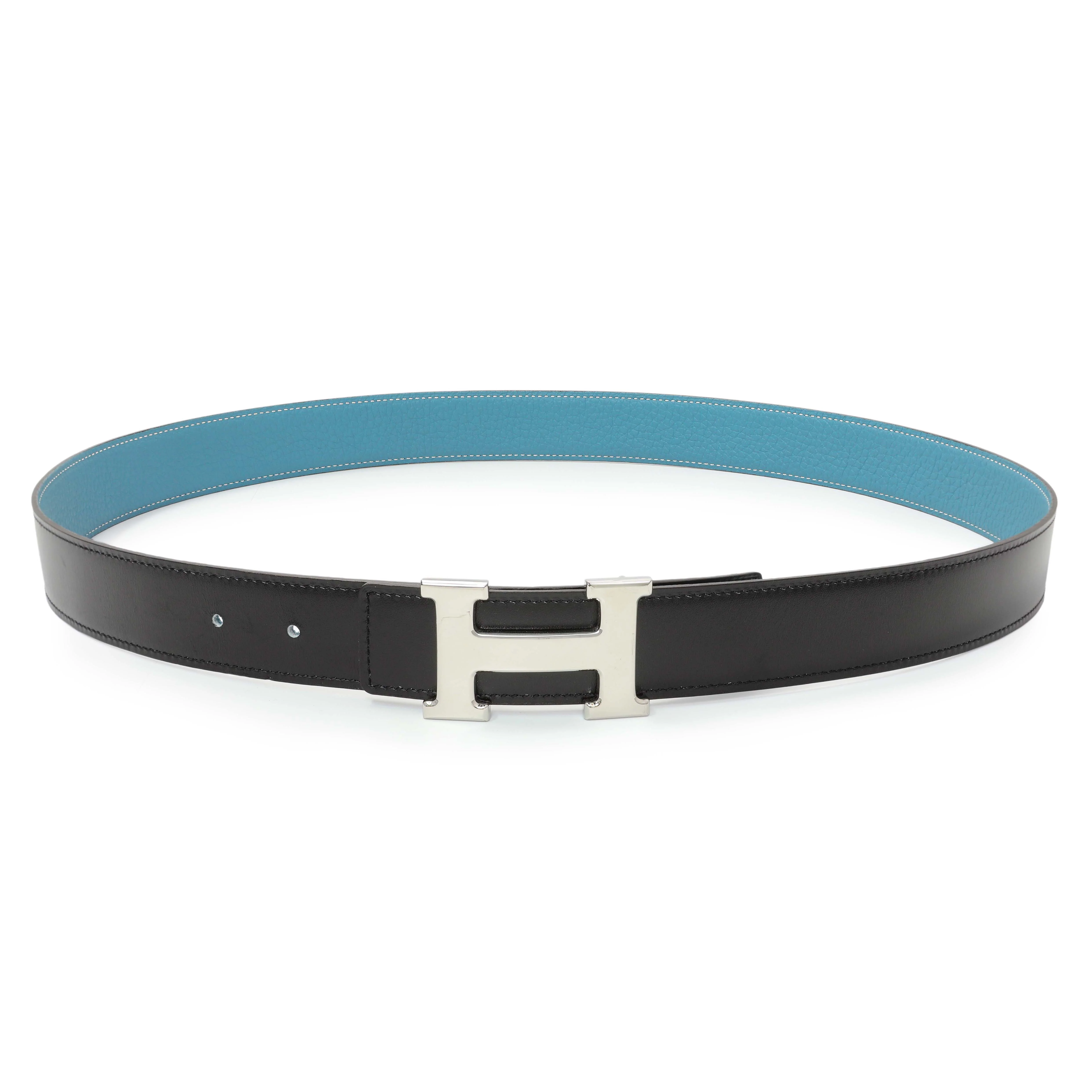 Hermes Black/Blue Box/Togo H Belt