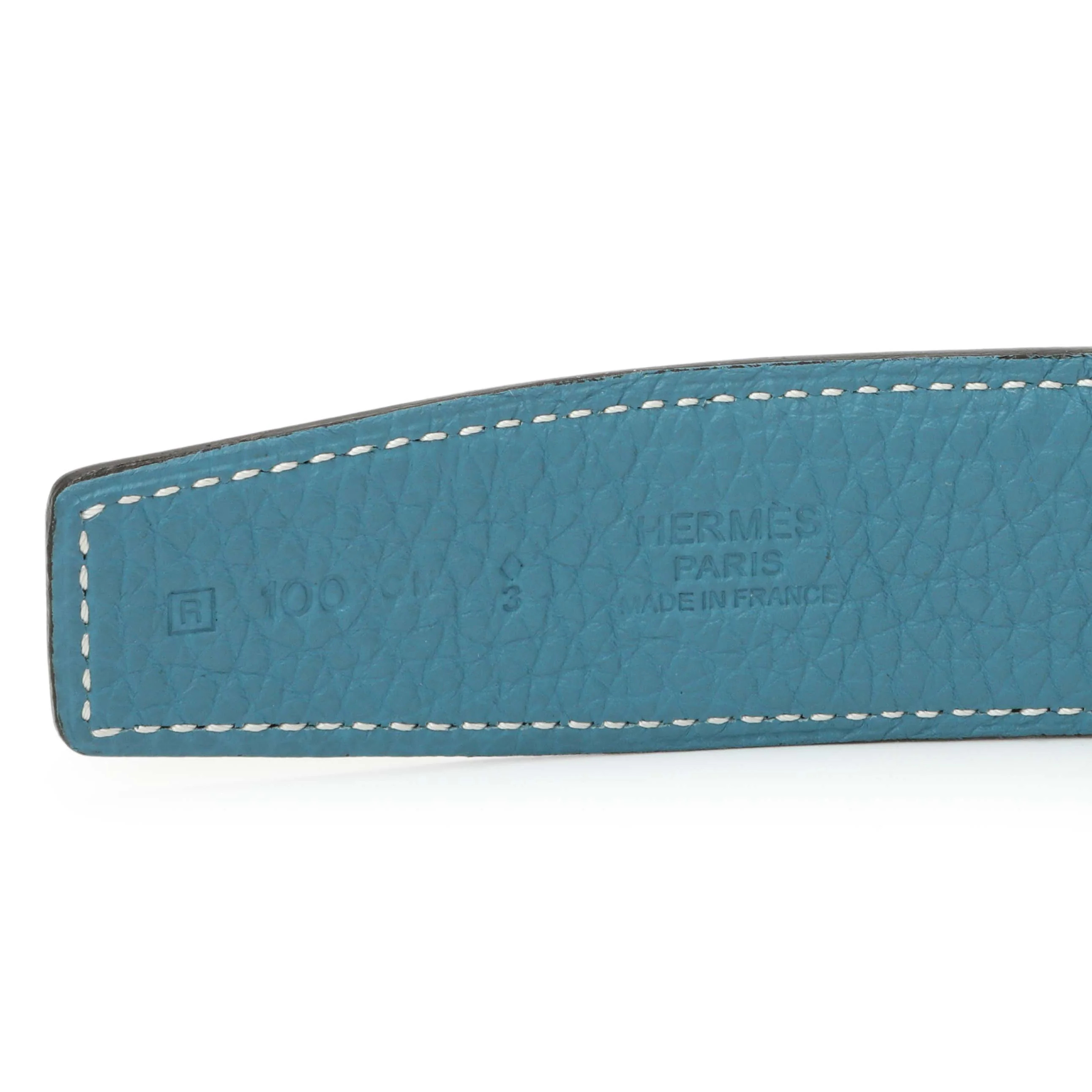 Hermes Black/Blue Box/Togo H Belt - Image 4