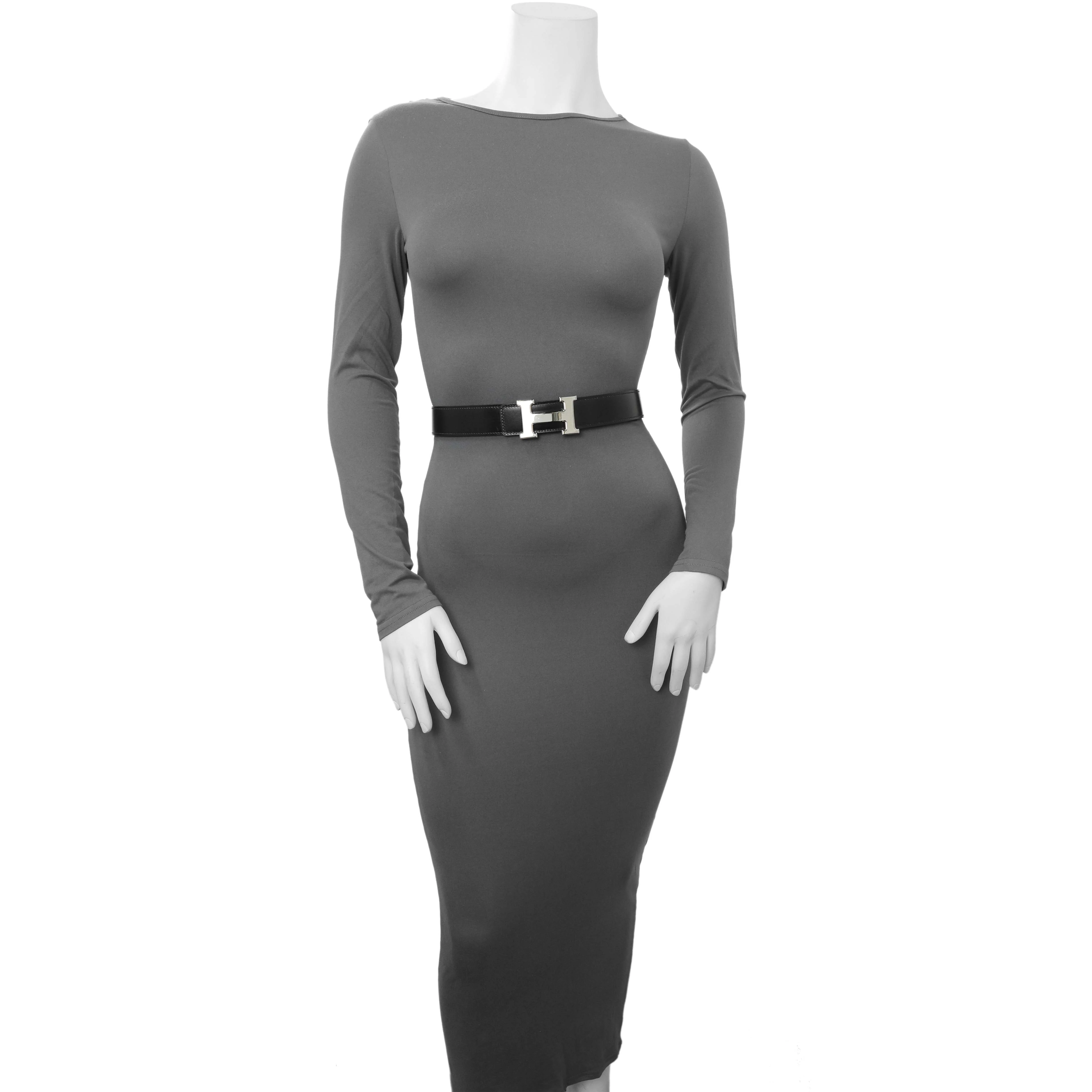 Hermes Black/Blue Box/Togo H Belt - Image 5