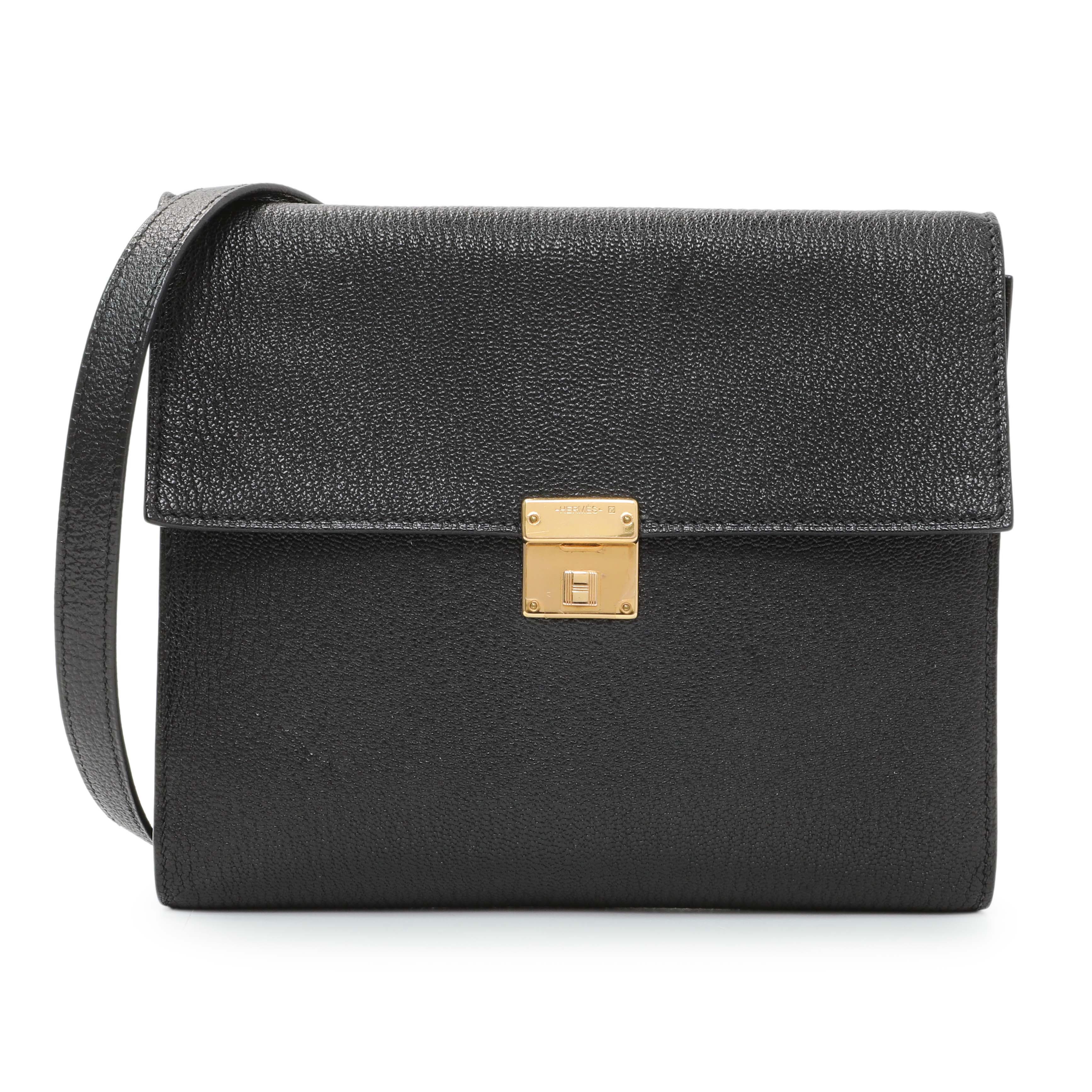Hermes Black Chèvre Mysore Clic 16