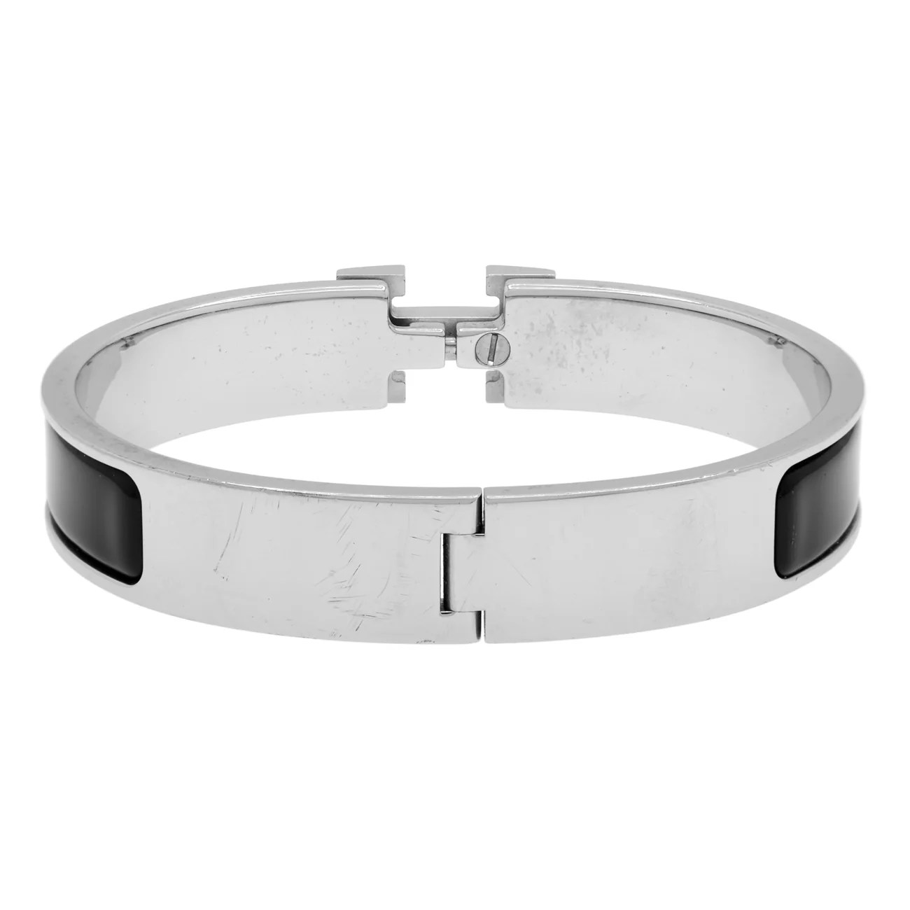 Hermes Black Enamel Clic H Bracelet - Image 2
