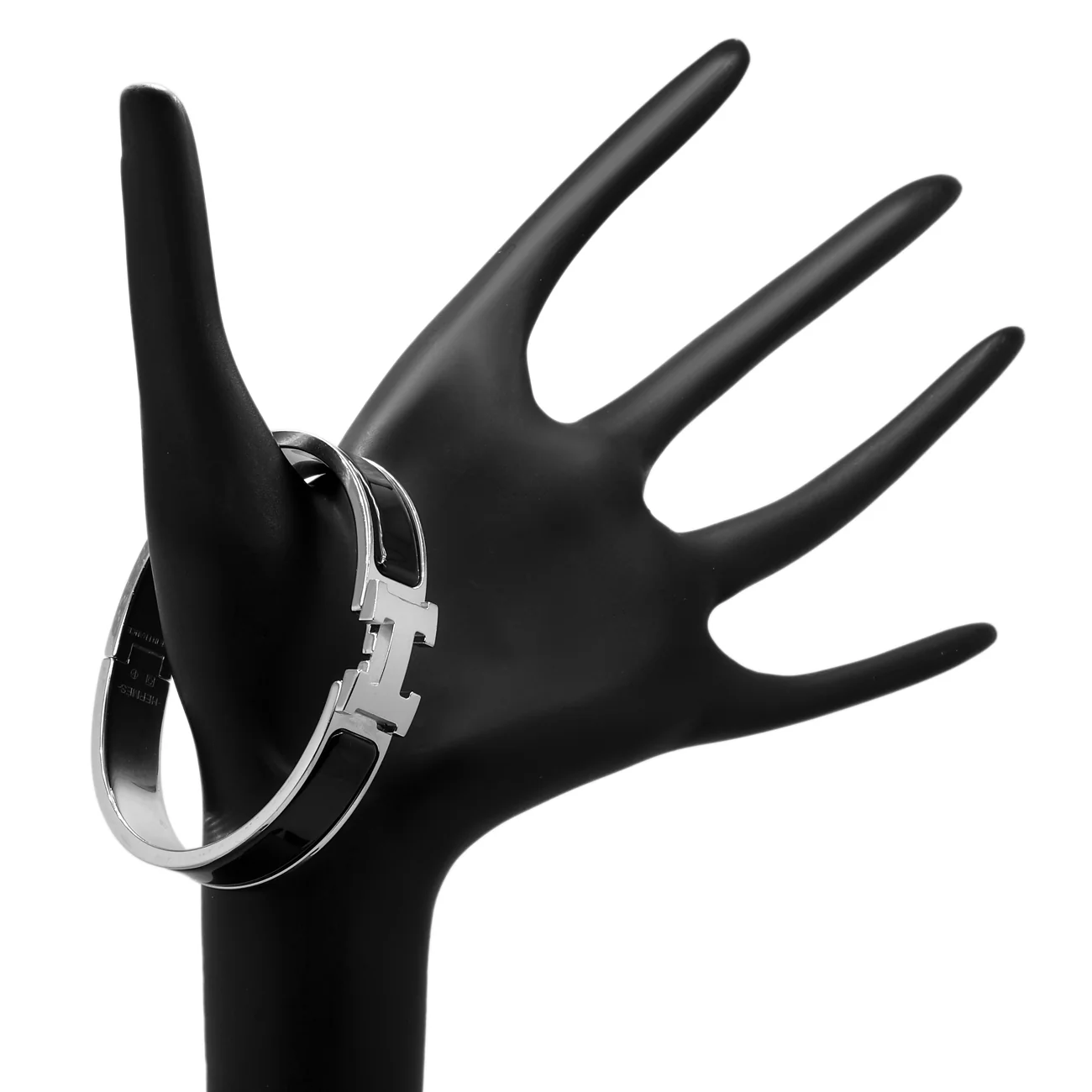 Hermes Black Enamel Clic H Bracelet - Image 3