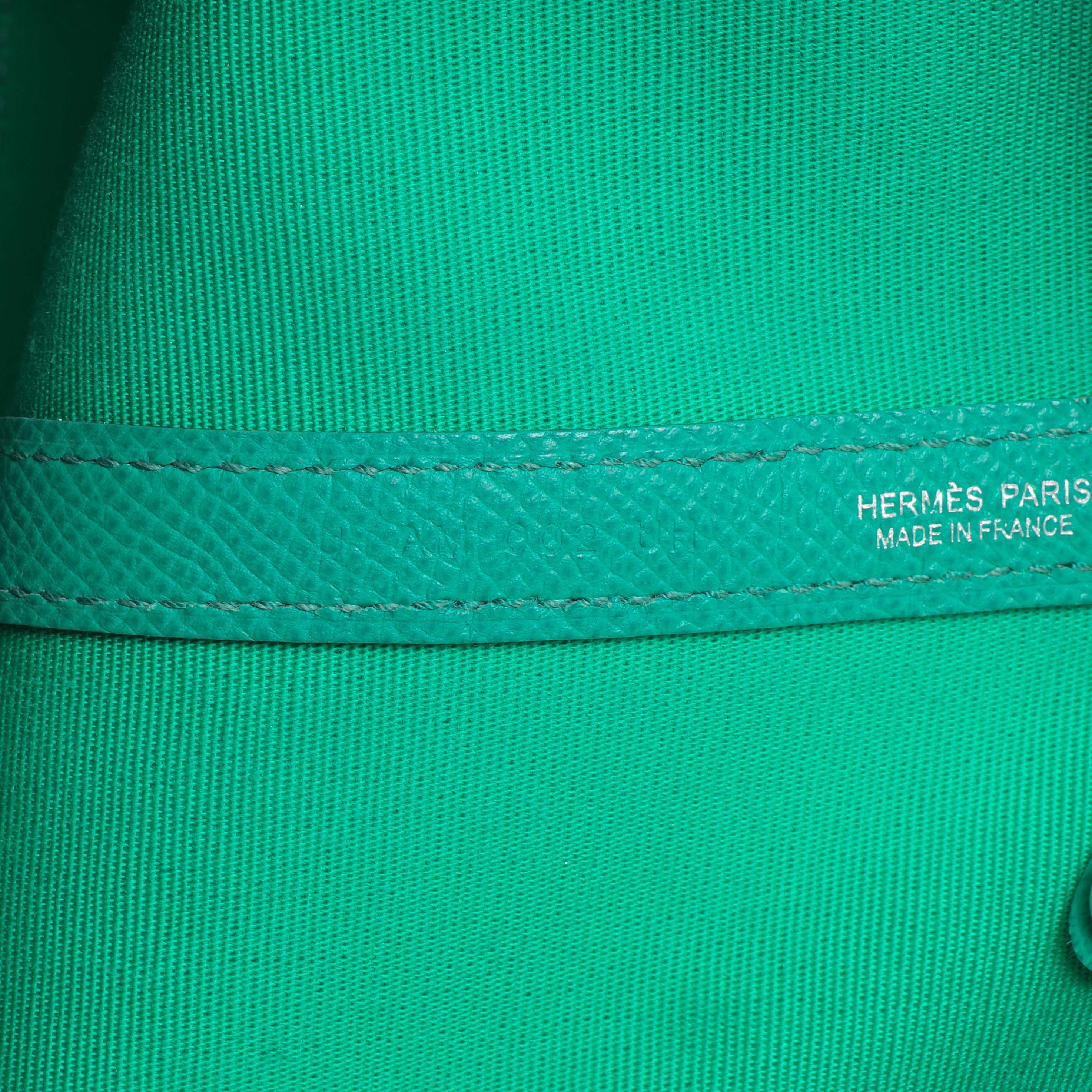 Hermes Bleu Azteque Menthe Toile Officier Epsom Garden Party 30 TPM - Image 10