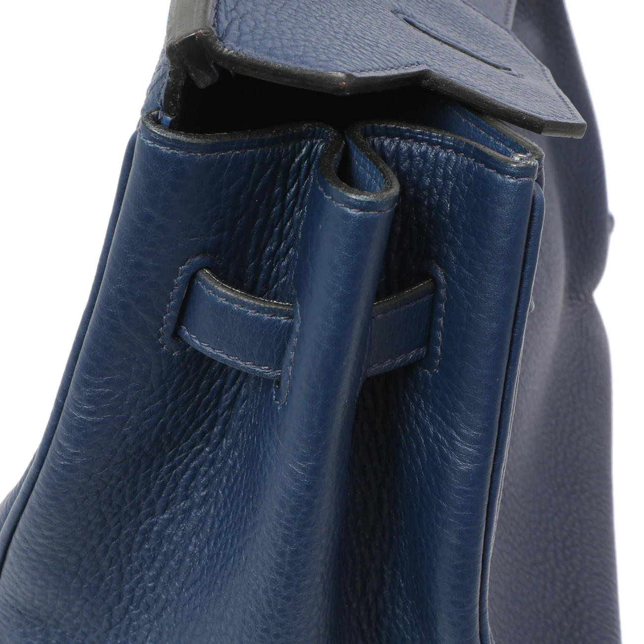 Hermes Bleu Saphir Clemence Birkin 35 - Image 12