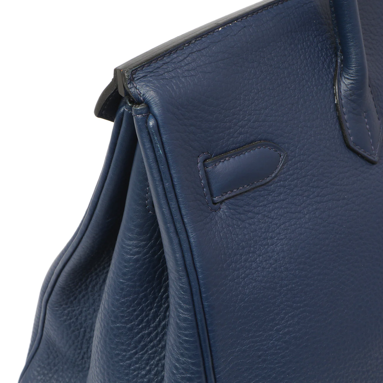 Hermes Bleu Saphir Clemence Birkin 35 - Image 13