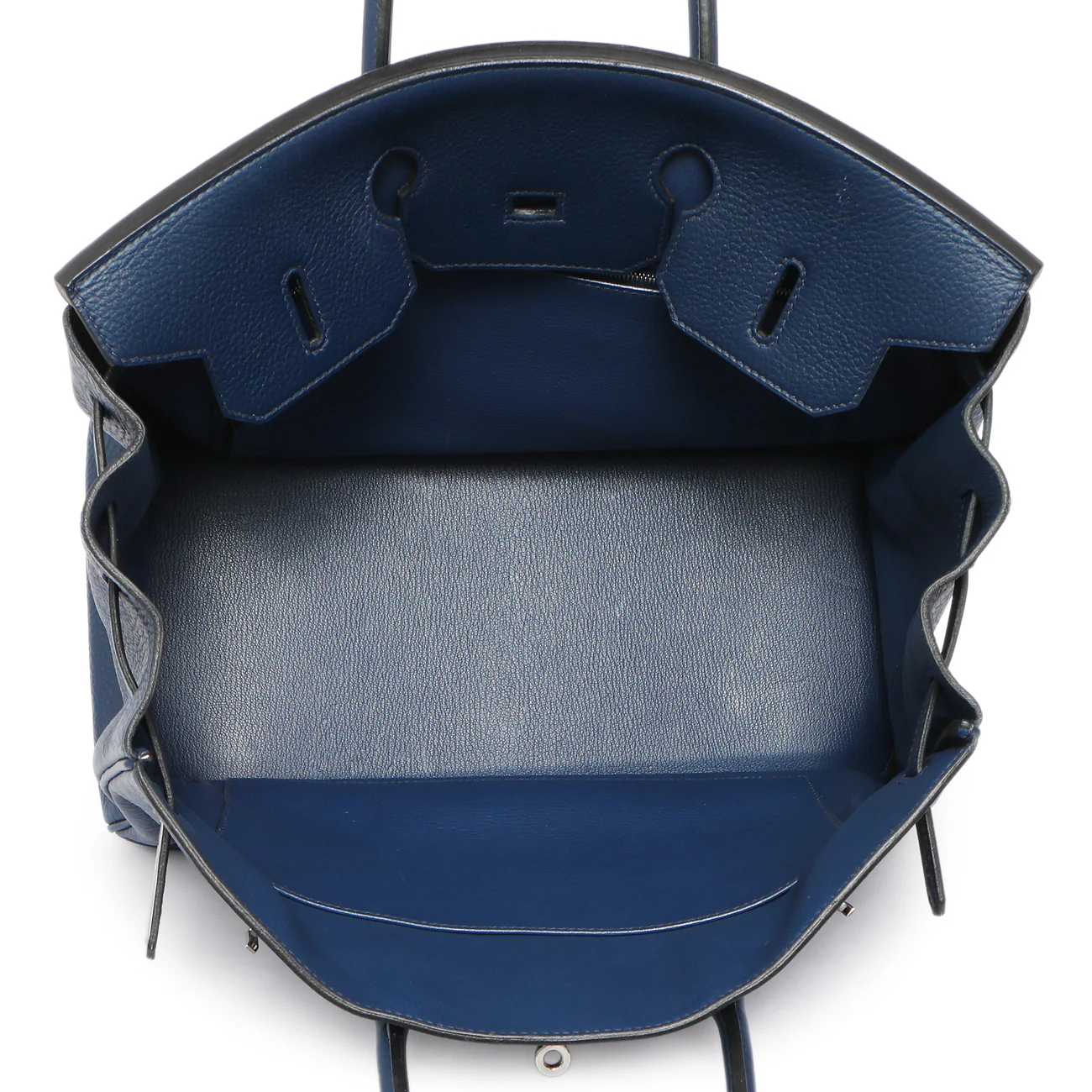 Hermes Bleu Saphir Clemence Birkin 35 - Image 8