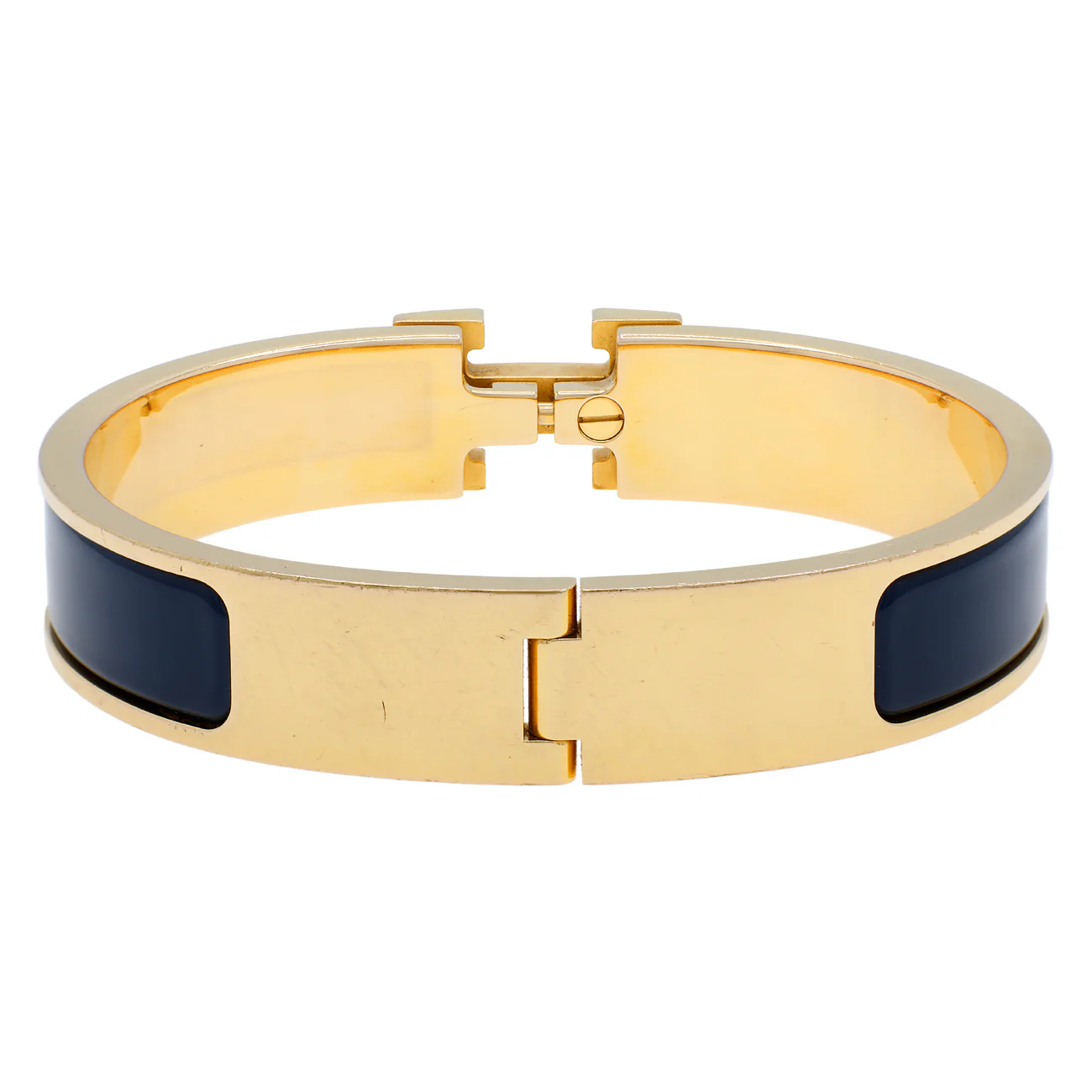 Hermes Blue Enamel Clic H Bracelet - Image 2