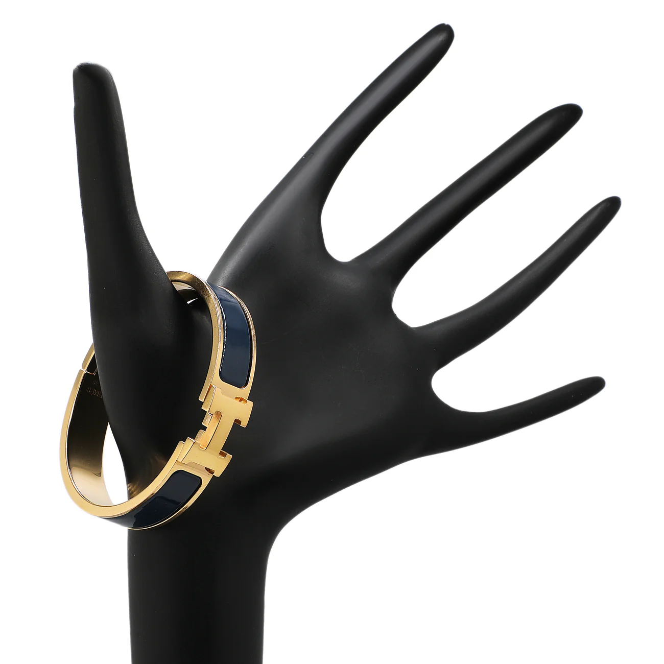 Hermes Blue Enamel Clic H Bracelet - Image 3