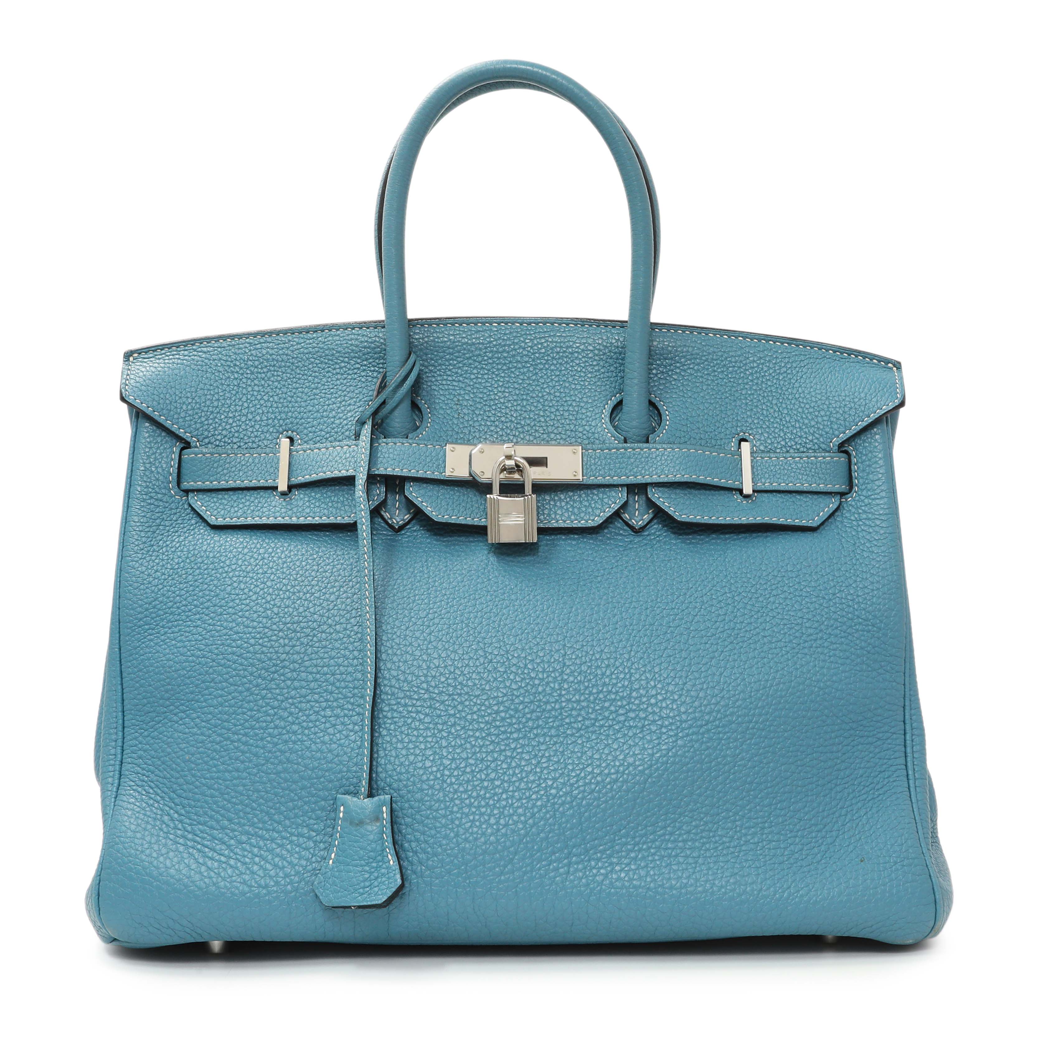 Hermes Blue Jean Clemence Birkin 35