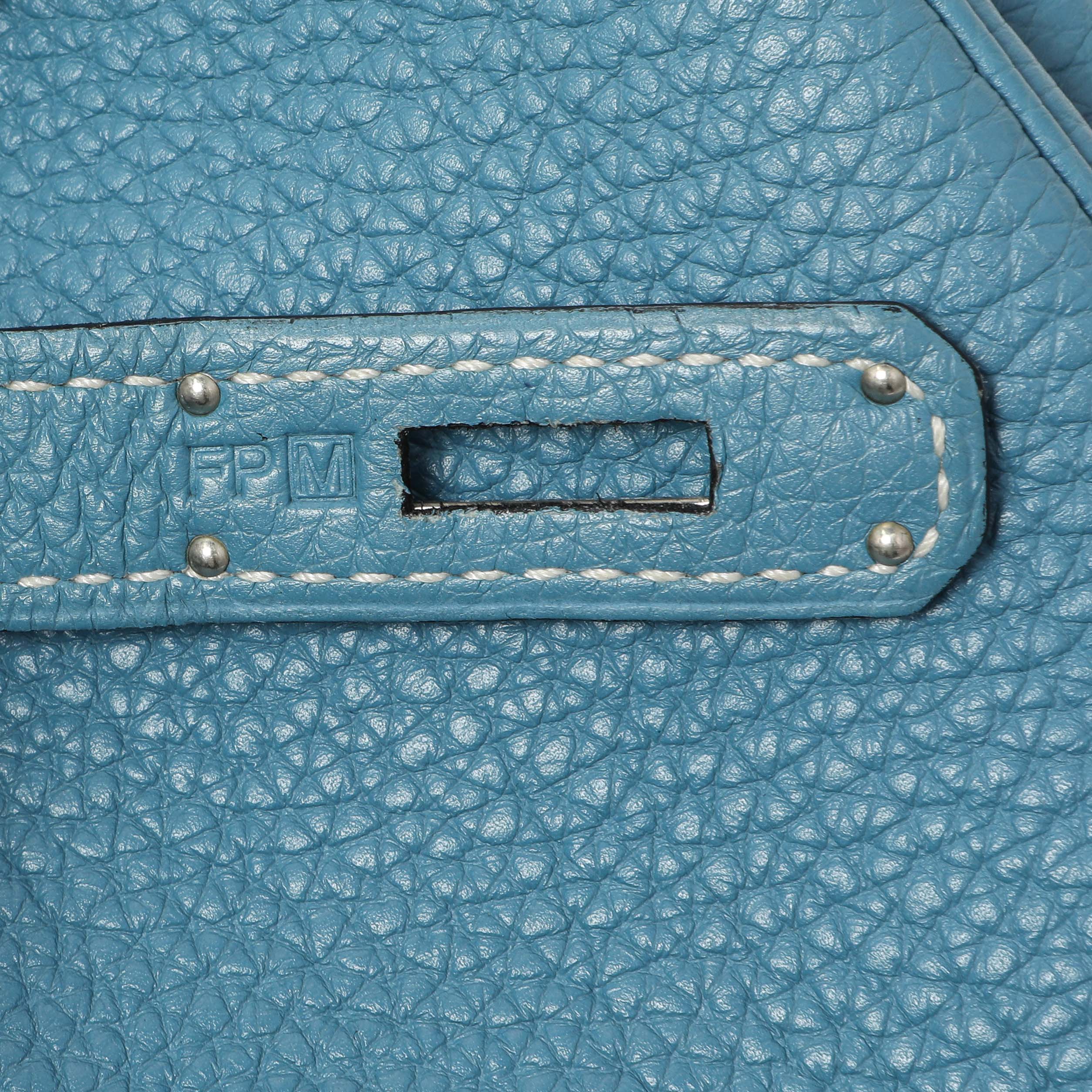 Hermes Blue Jean Clemence Birkin 35 - Image 10