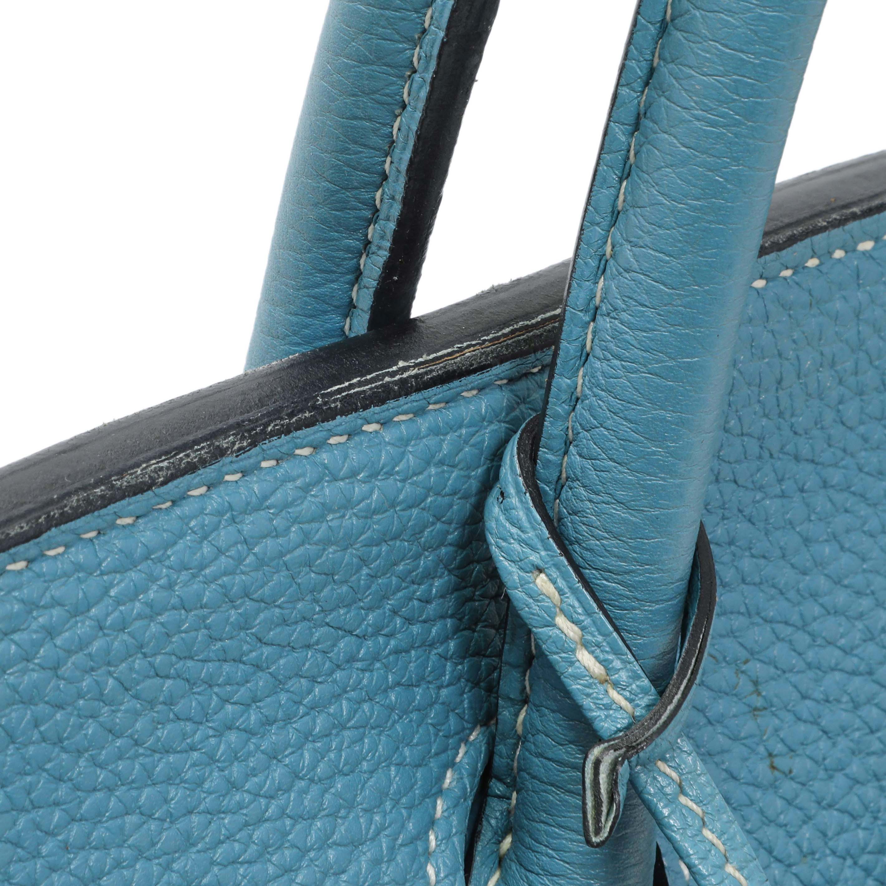 Hermes Blue Jean Clemence Birkin 35 - Image 11