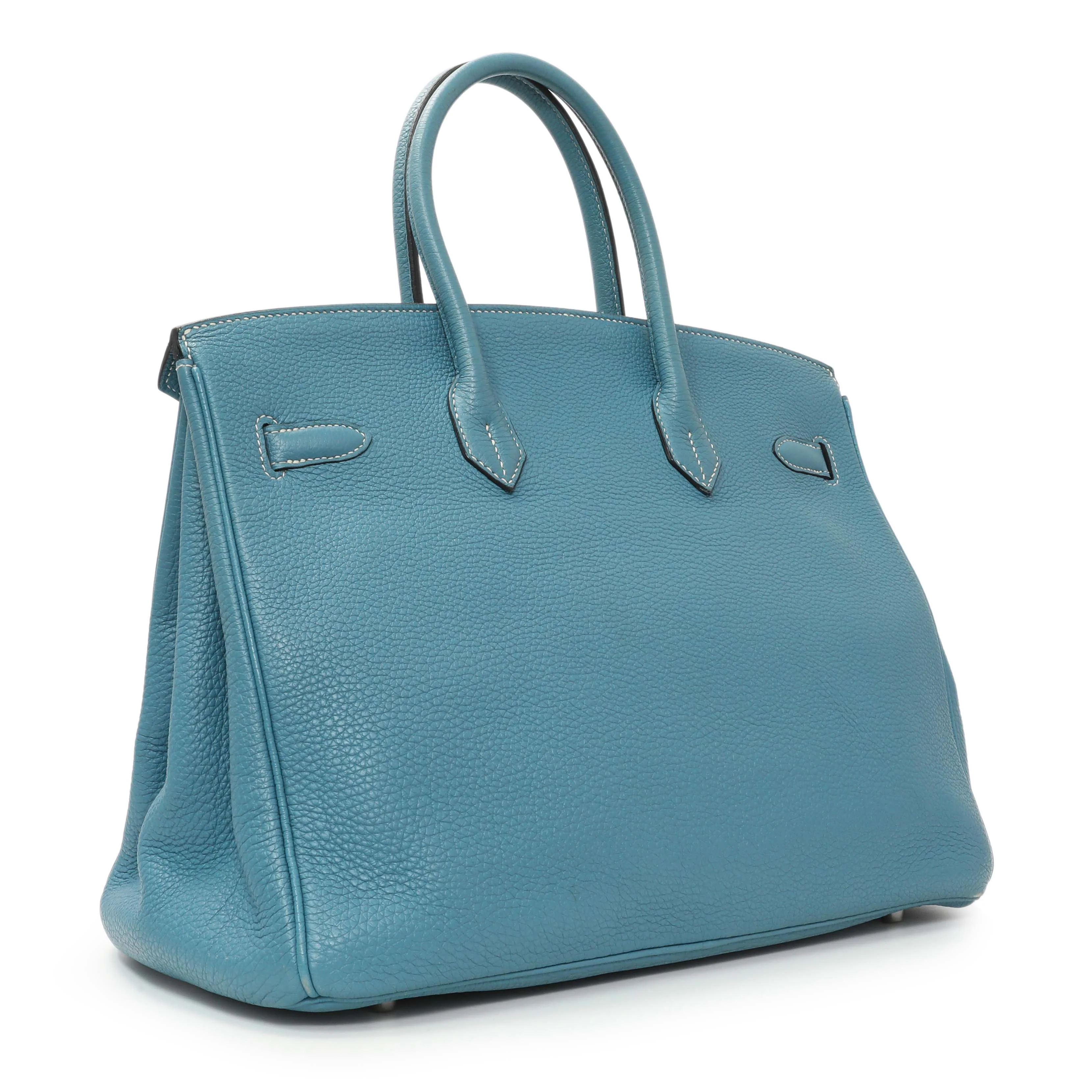 Hermes Blue Jean Clemence Birkin 35 - Image 2
