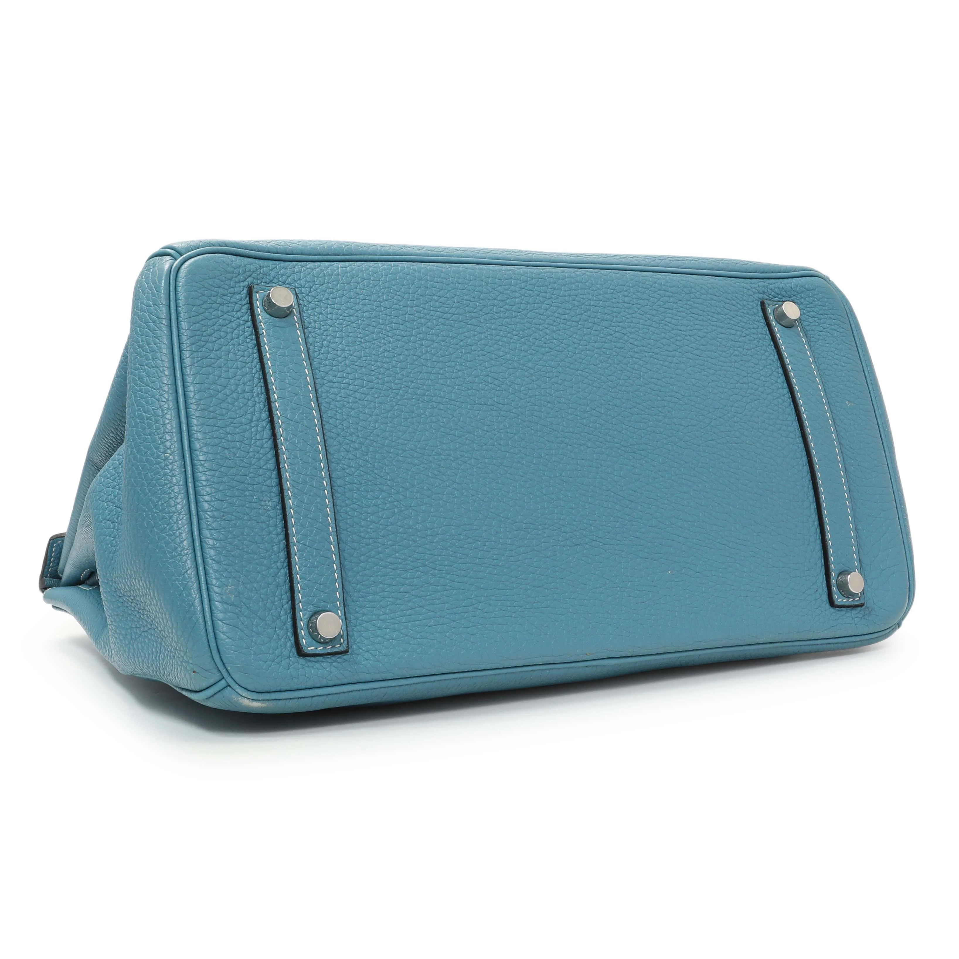 Hermes Blue Jean Clemence Birkin 35 - Image 3