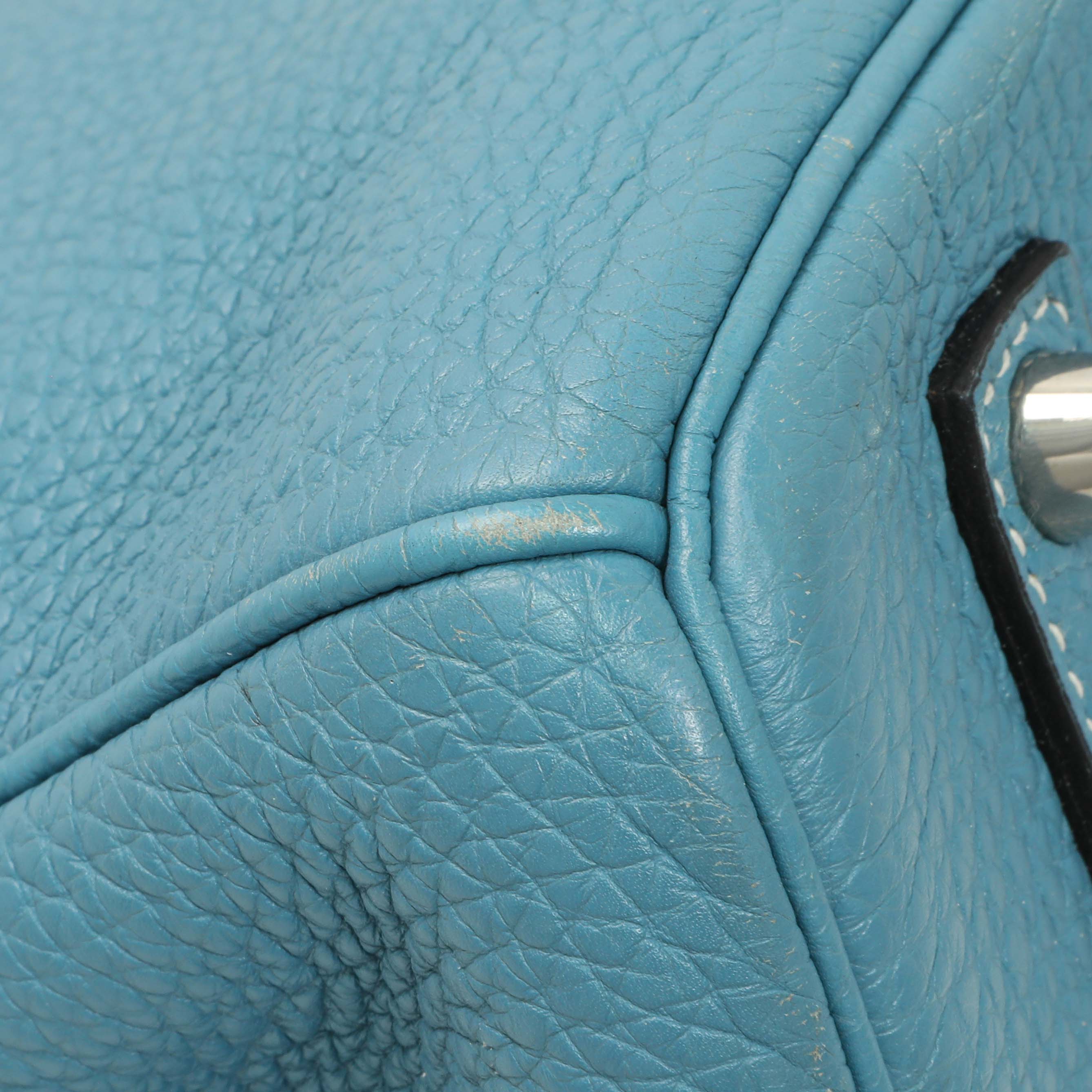 Hermes Blue Jean Clemence Birkin 35 - Image 6