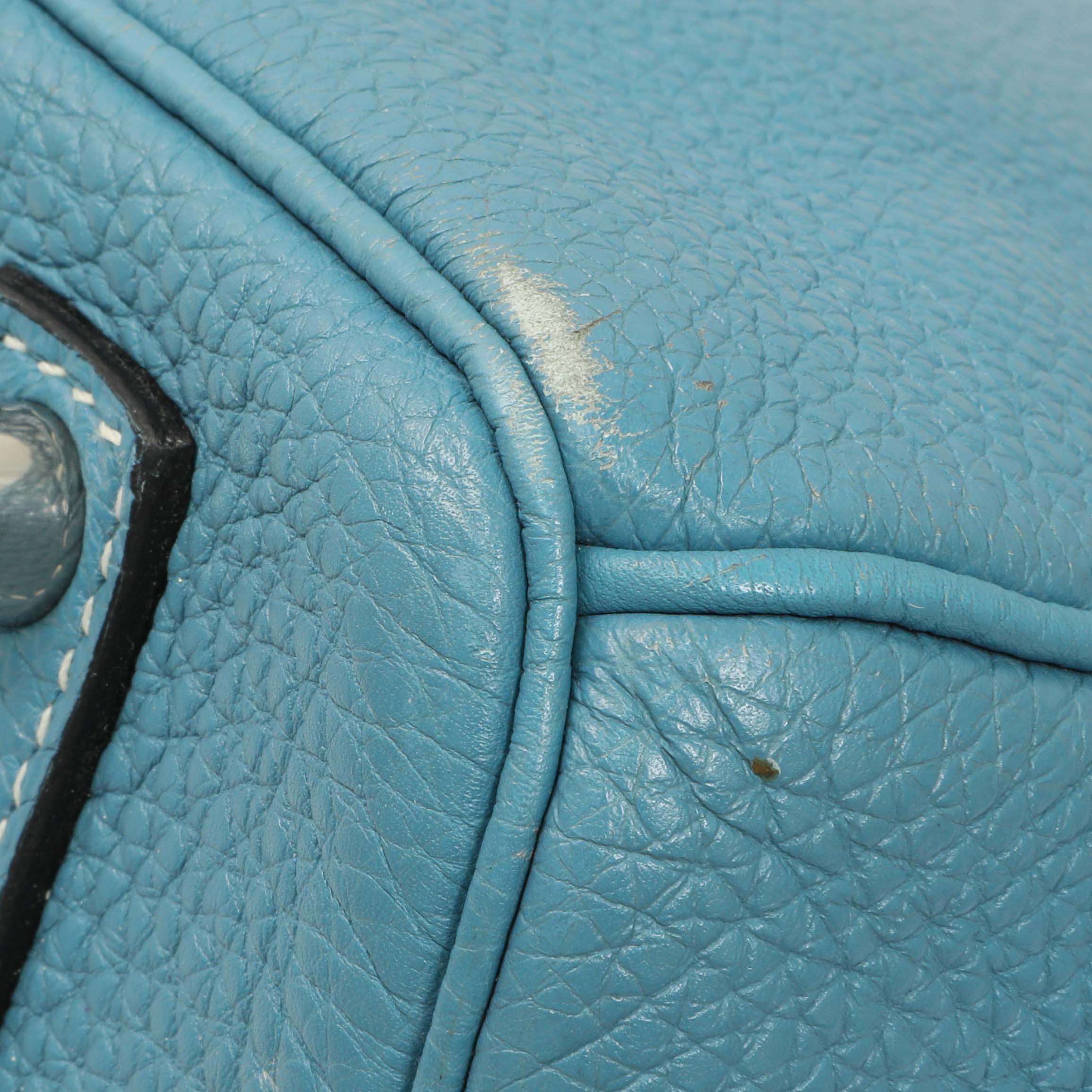 Hermes Blue Jean Clemence Birkin 35 - Image 7