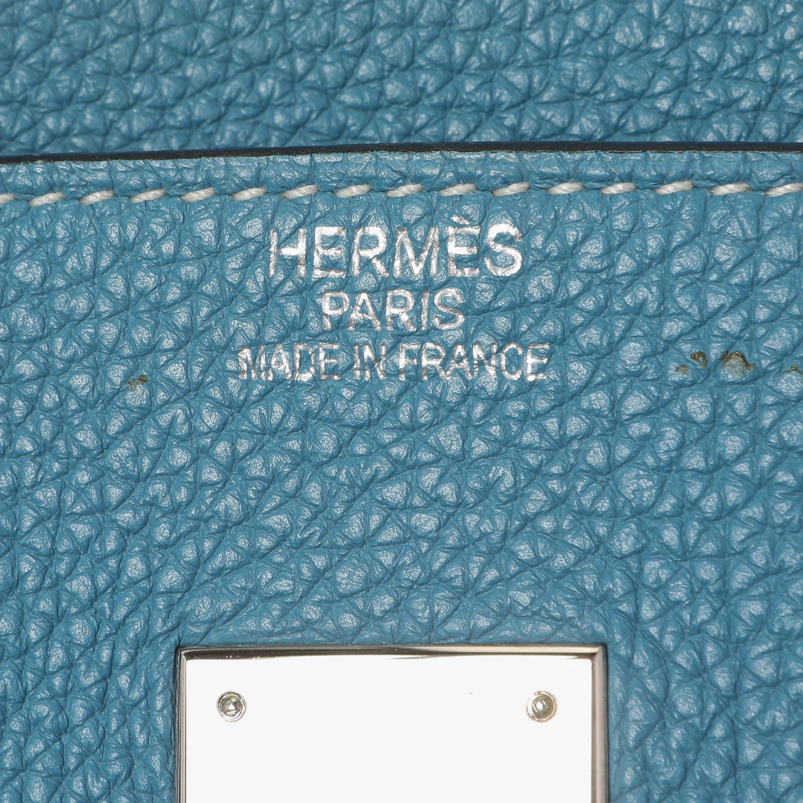 Hermes Blue Jean Clemence Birkin 35 - Image 9