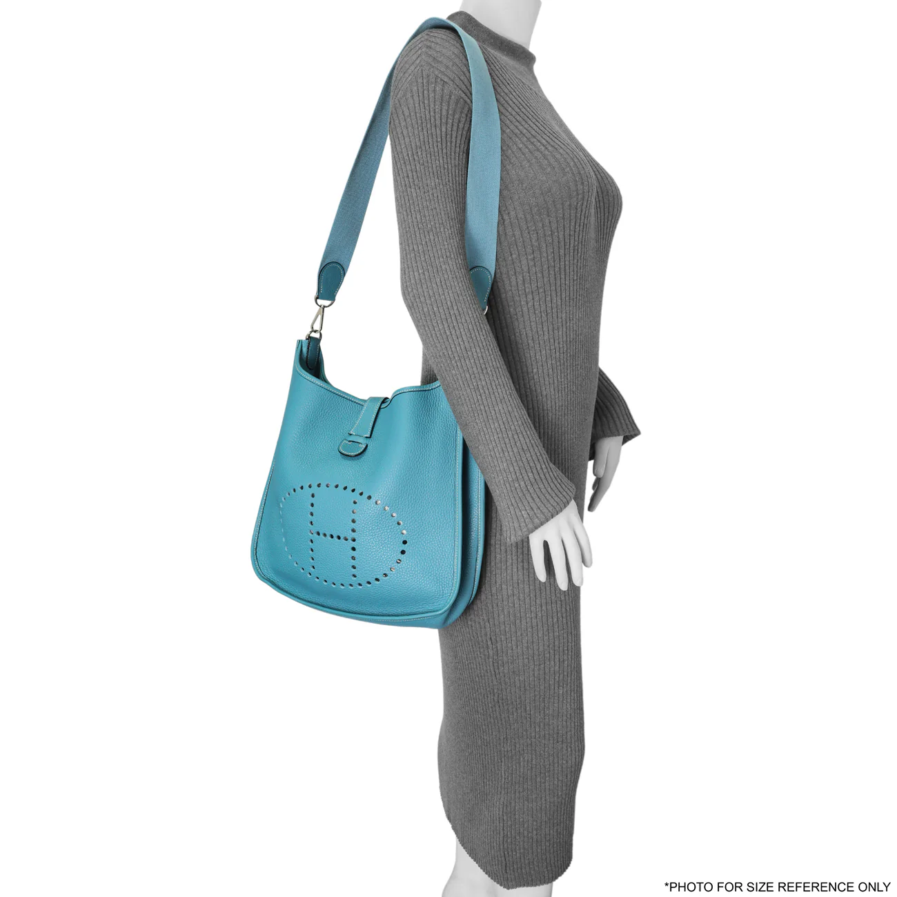 Hermes Blue Jean Clemence Evelyne II GM - Image 11