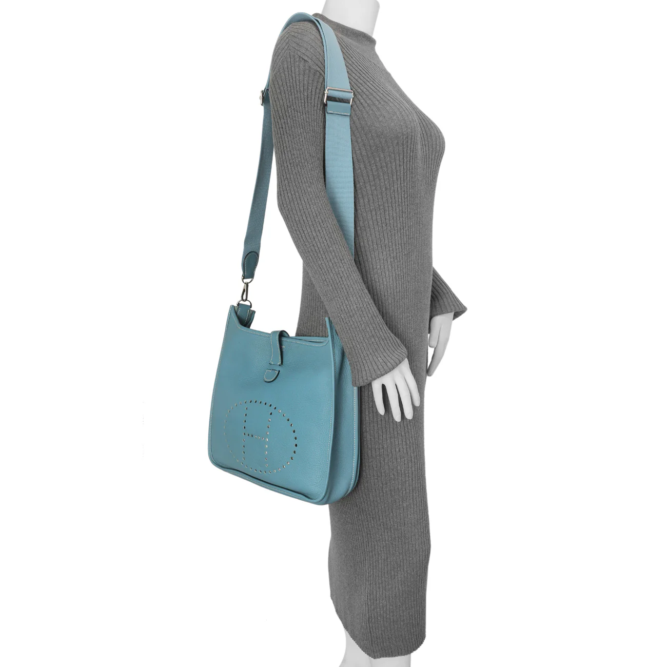 Hermes Blue Jean Clemence Evelyne III GM - Image 14