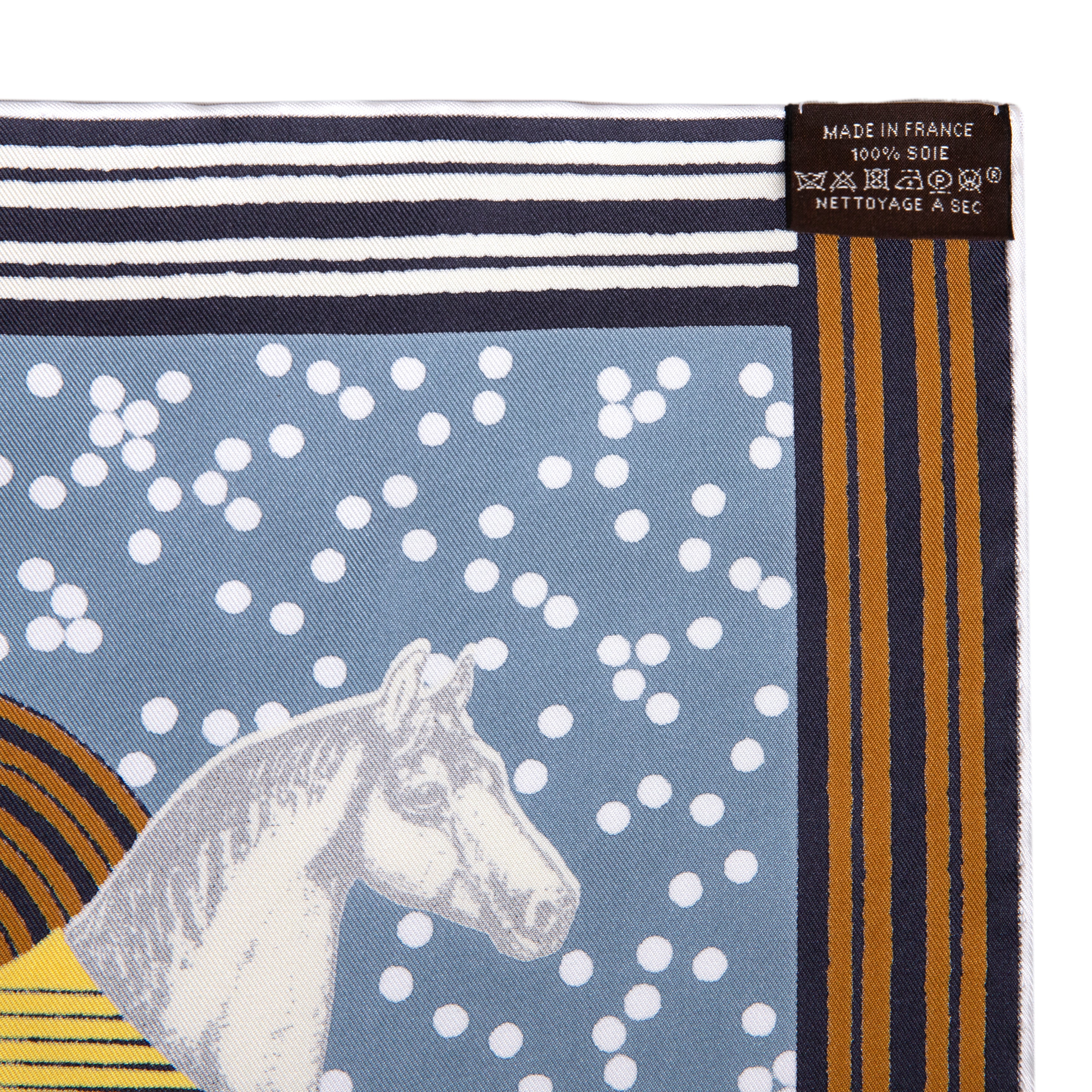 Hermes Blue Silk Garde Robe Pop Scarf 90 - Image 4
