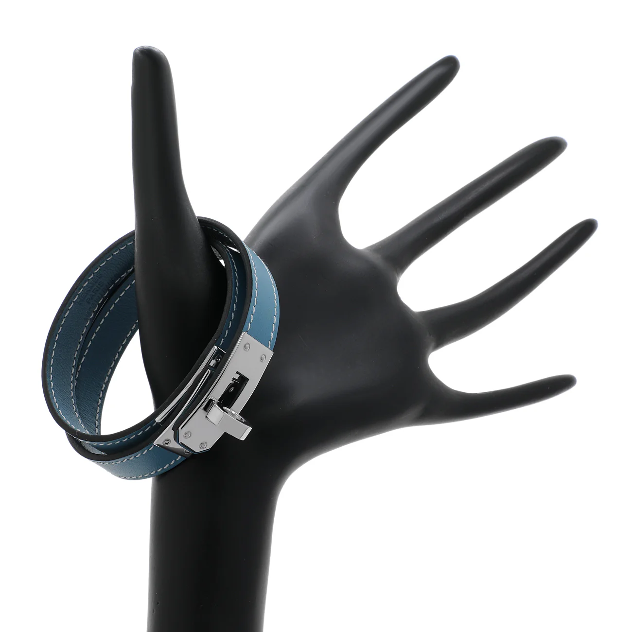 Hermes Blue Swift Kelly Double Tour Bracelet - Image 3
