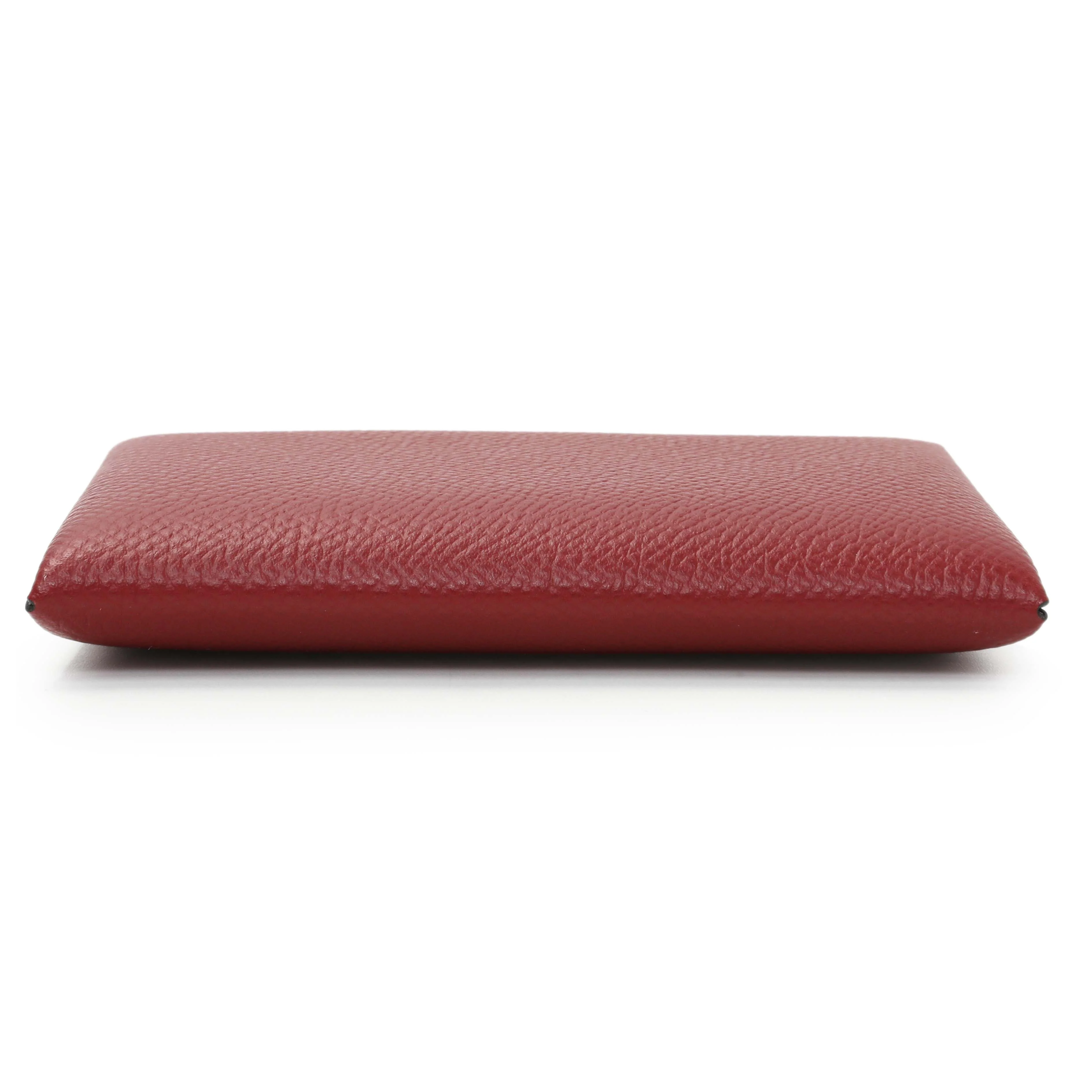 Hermes Burgundy Epsom Calvi Card Case - Image 3