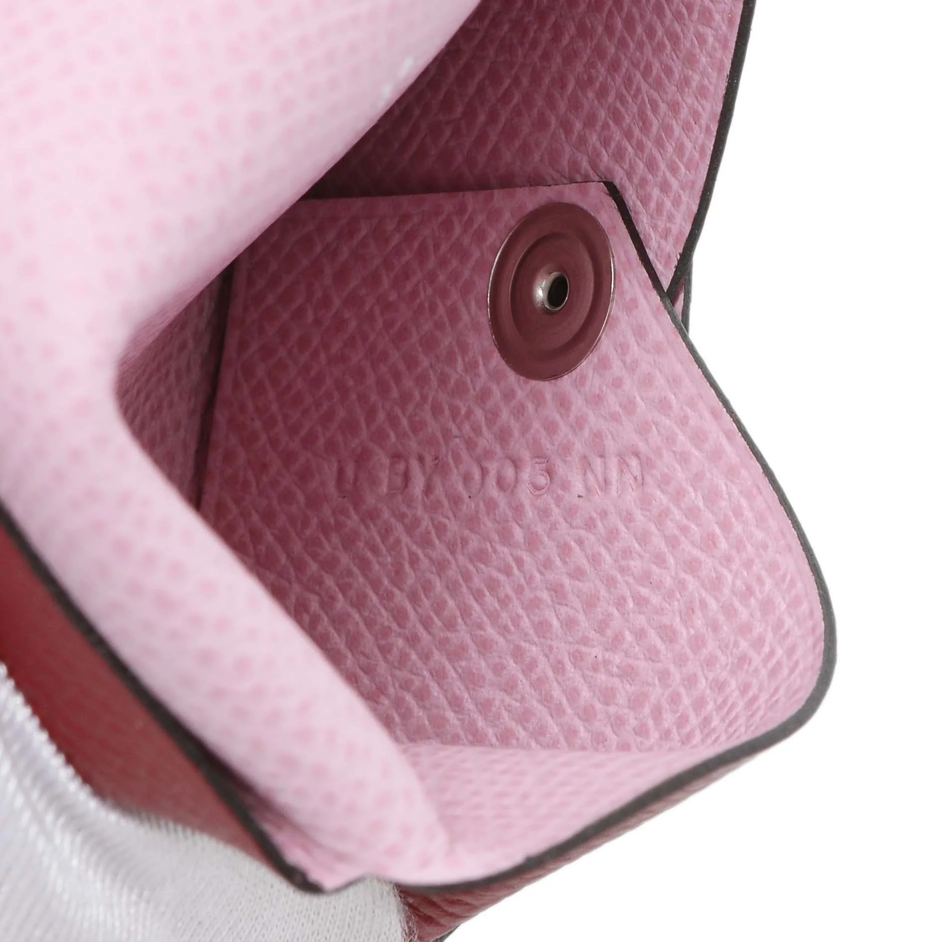 Hermes Burgundy Epsom Calvi Card Case - Image 6