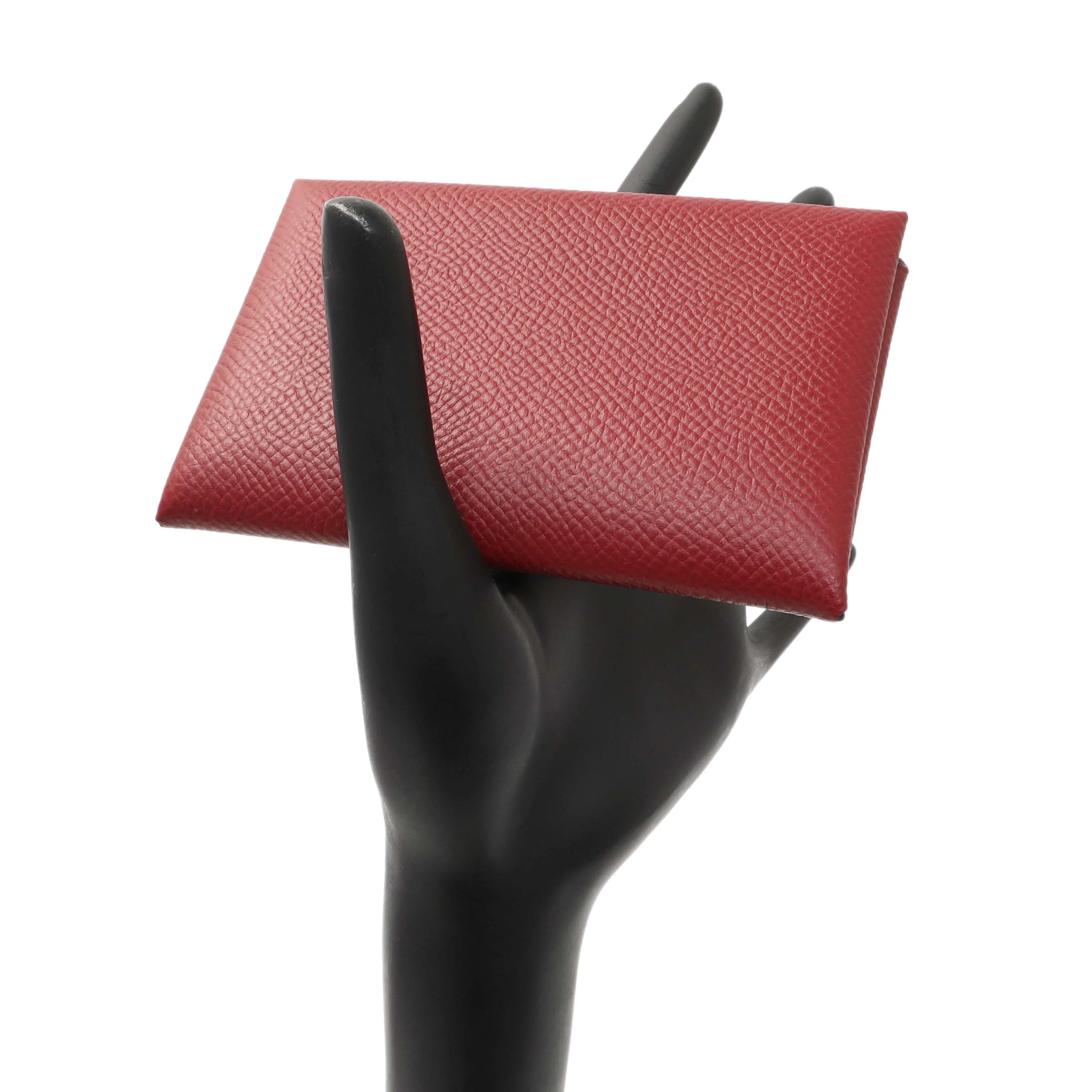 Hermes Burgundy Epsom Calvi Card Case - Image 7