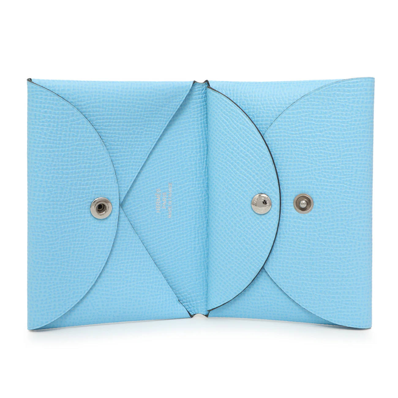 Hermes Celeste Epsom Calvi Duo Card Case - Image 4