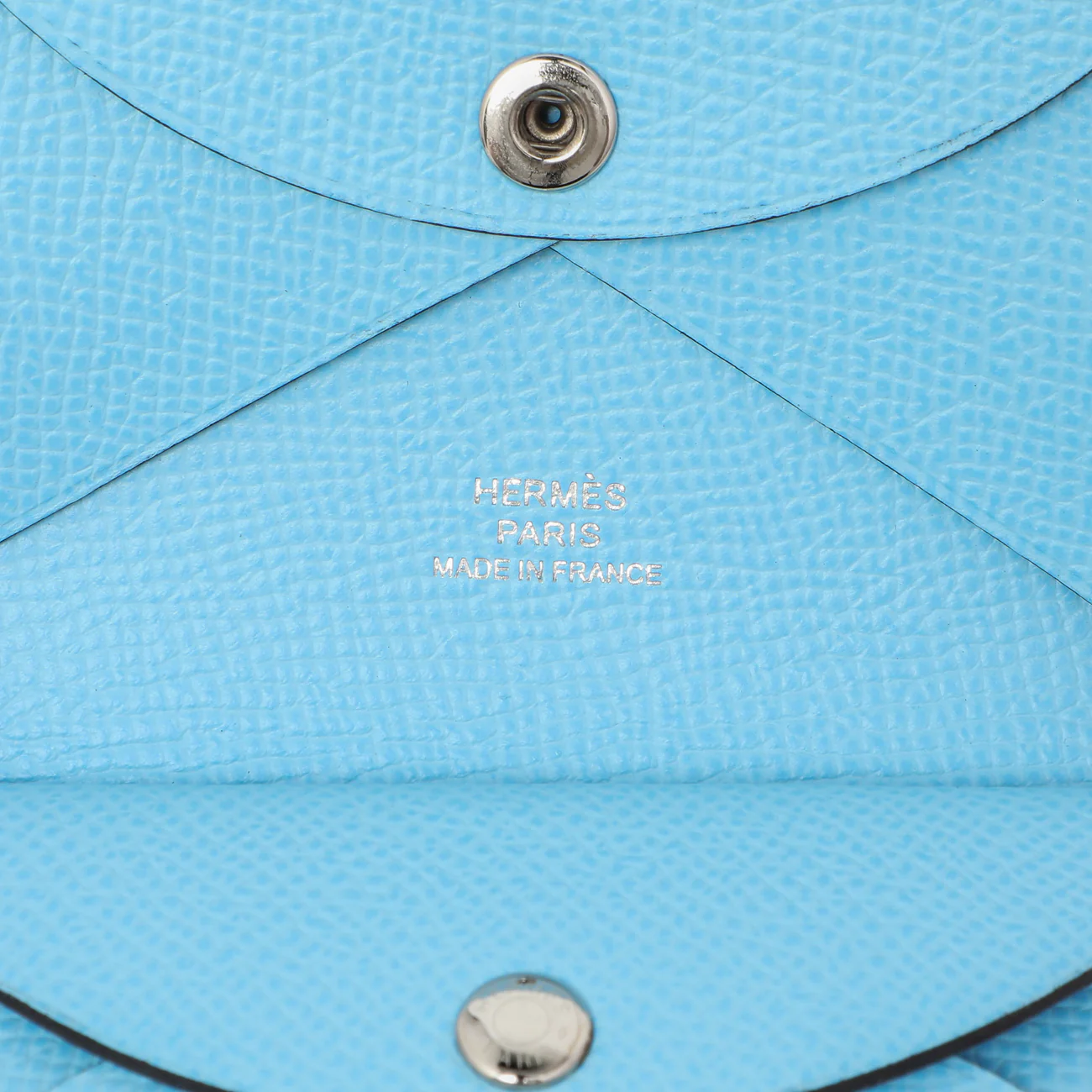 Hermes Celeste Epsom Calvi Duo Card Case - Image 5