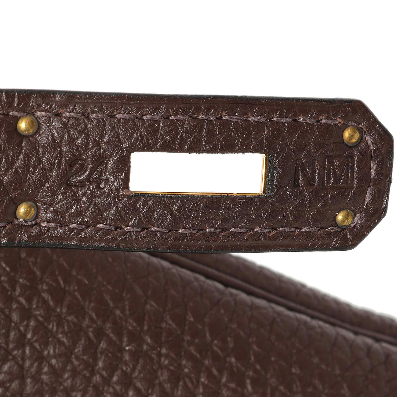 Hermes Chocolate Togo Kelly Retourne 28 - Image 10