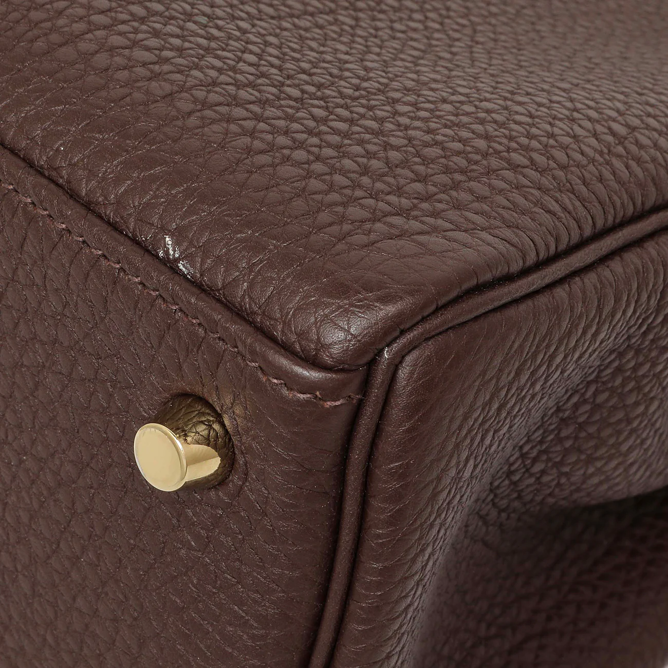Hermes Chocolate Togo Kelly Retourne 28 - Image 5