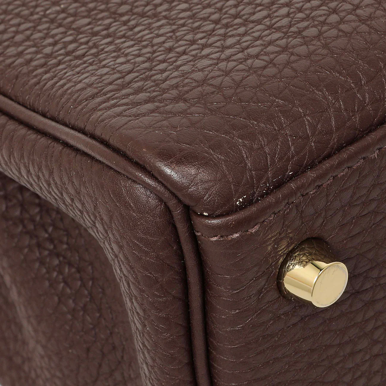 Hermes Chocolate Togo Kelly Retourne 28 - Image 6