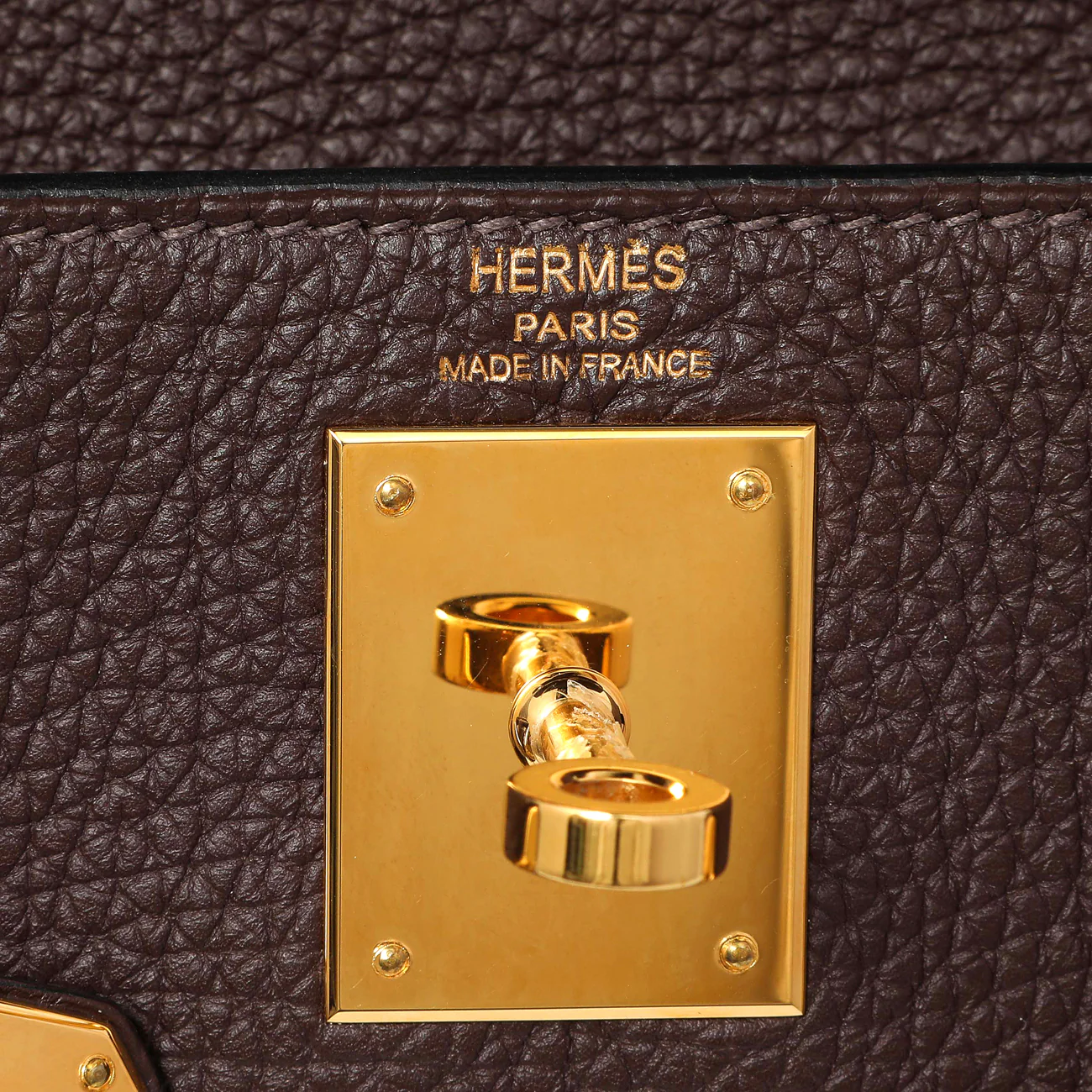 Hermes Chocolate Togo Kelly Retourne 28 - Image 9